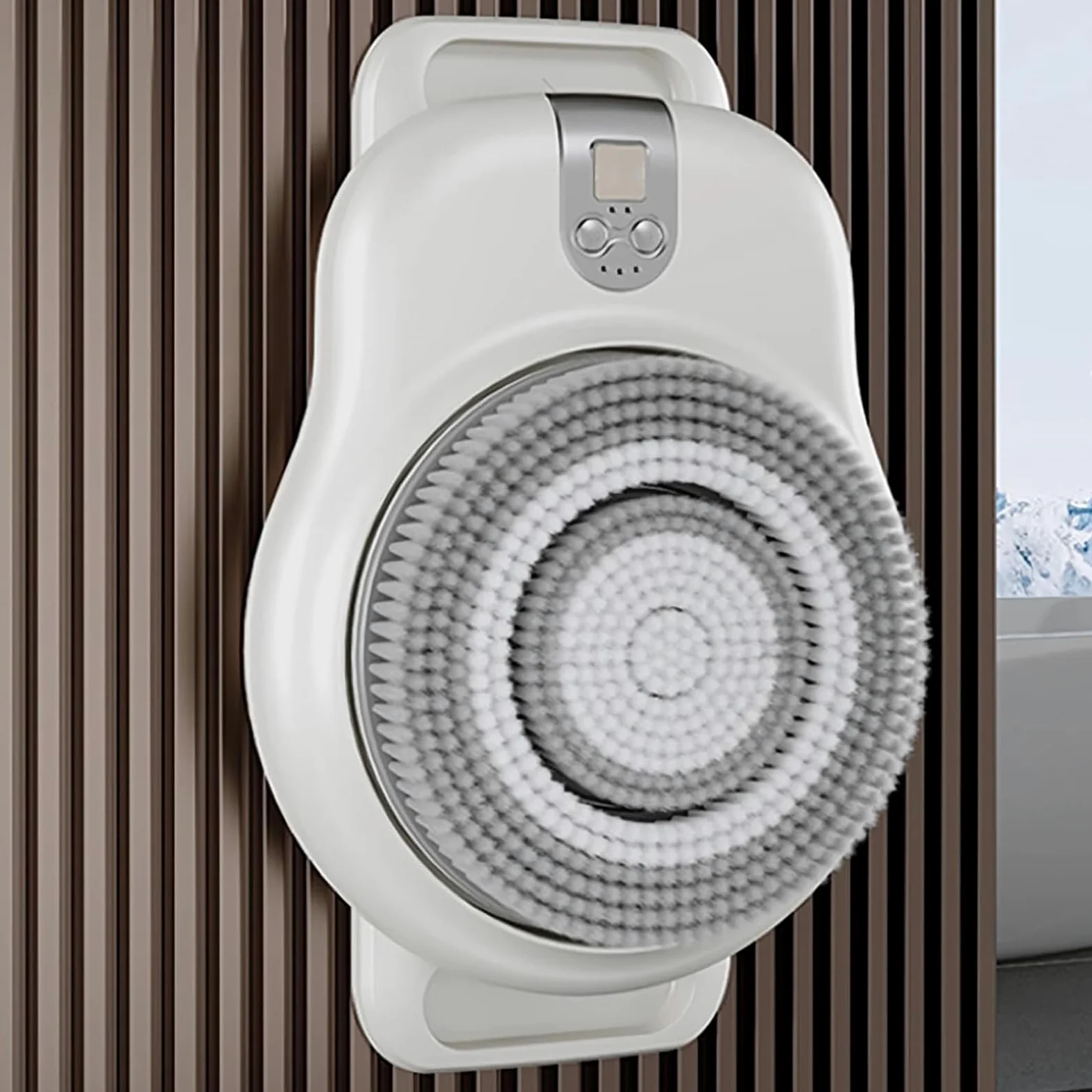 Limpiador eléctrico de espalda con ajuste de 2 velocidades, rotación automática de 360°, cepillo grande para limpieza, masaje y exfoliación