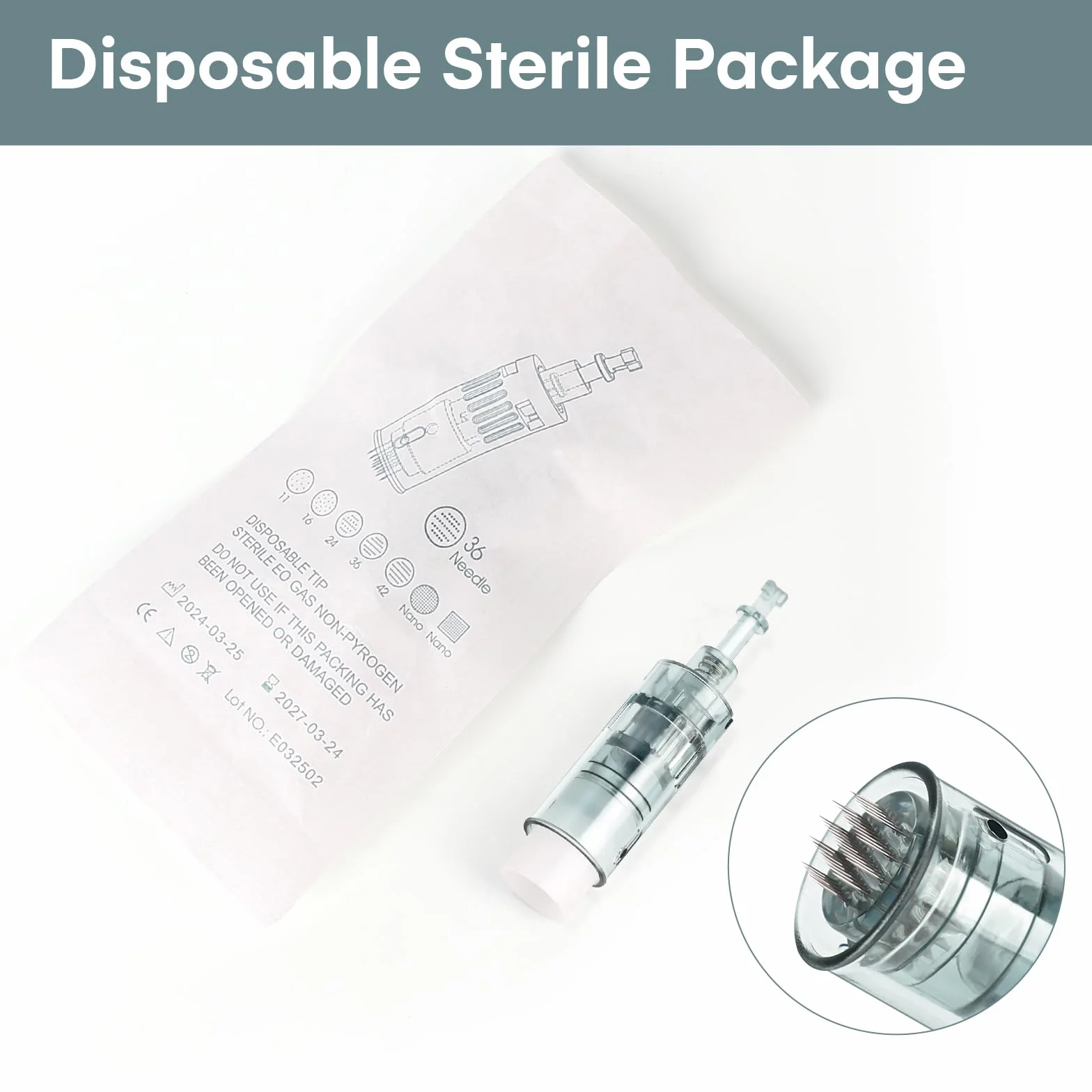 Agujas Dermapen M8 36 puntas Microneedling Cartuchos 3 ranura bayoneta para M8 M7S A6S 20 unidades