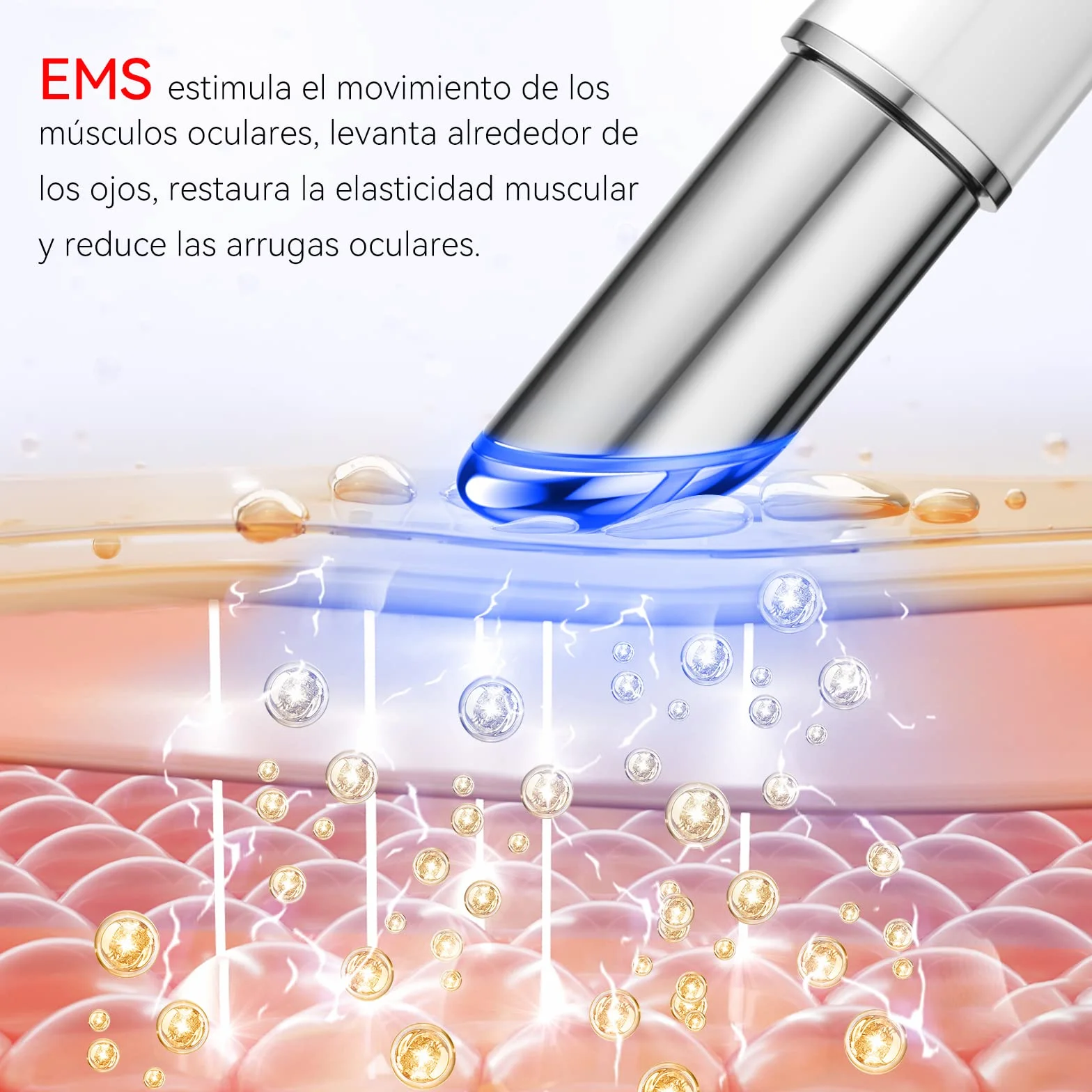 ANLAN Masajeador de Ojos, EMS Dispositivo de Ojos Antiarrugas y Antiedad, Luz Roja& Azu de LED Terapia, 40 ℃ Compresa Caliente, Mejora Ojeras, Bolsas, Hinchazón, Arrugas, Contorno de Ojos