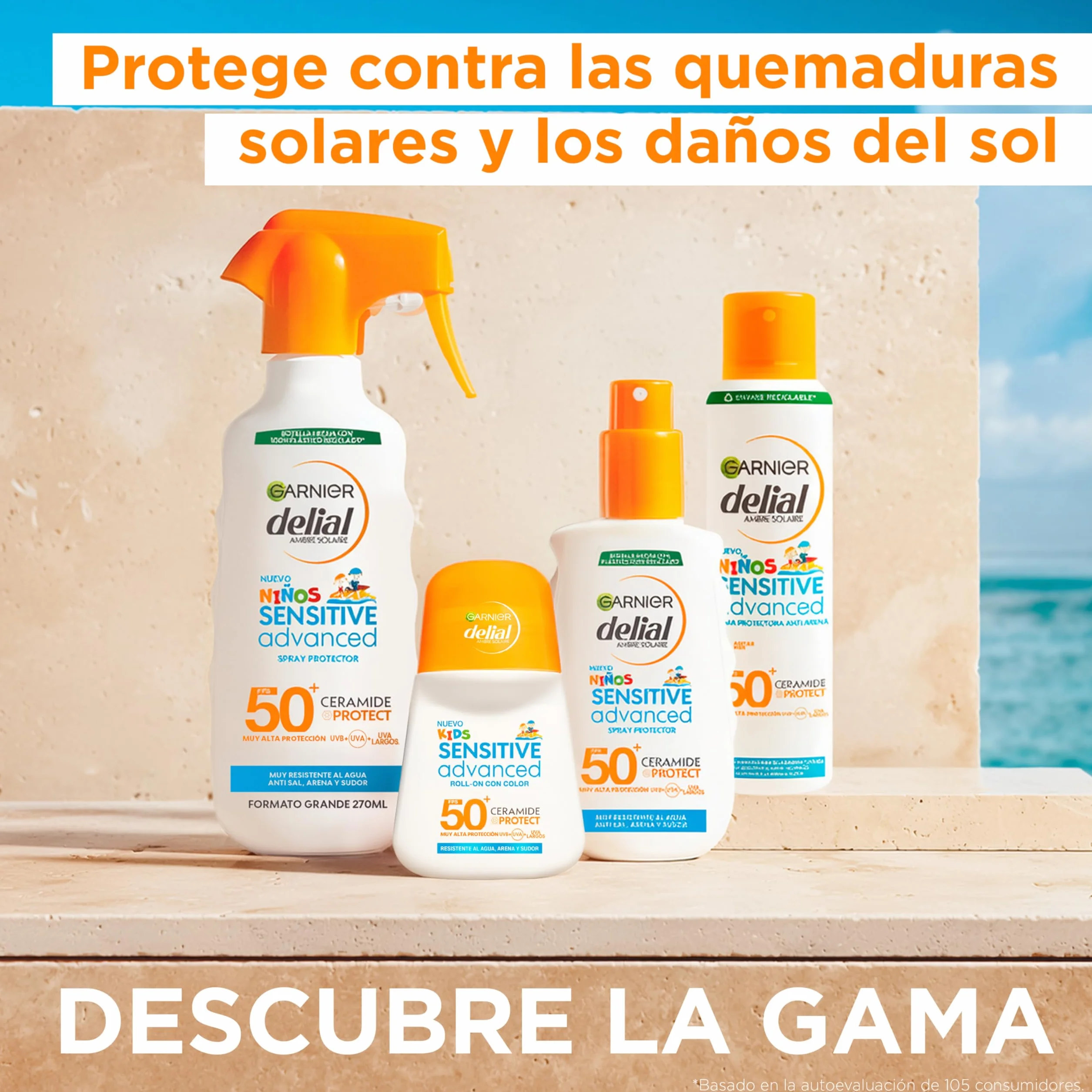 GARNIER DELIAL Niños Sensitive Advanced Spray Protector Solar Anti-Arena IP50+ 150 ml