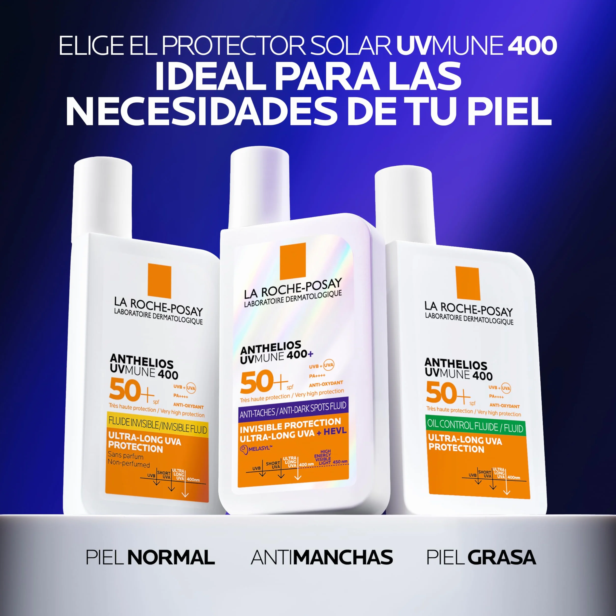 La Roche Posay Anthelios UV-MUNE 400 Oil Control Fluido Invisible SPF50+ Protector Solar 50 ml