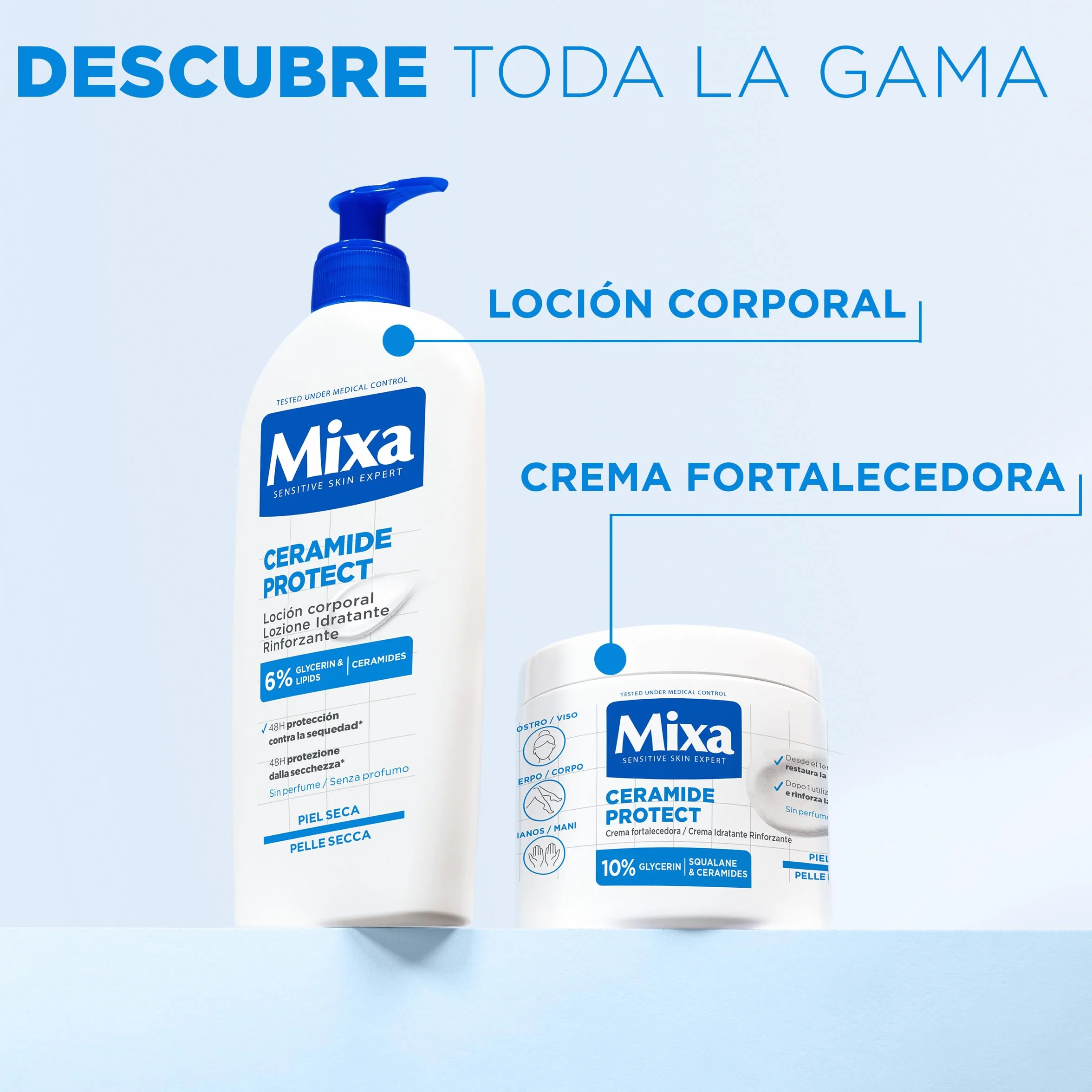 Mixa Loción Corporal Ceramide Protect 5% Glicerina + Escualeno + Ceramidas 400 ml