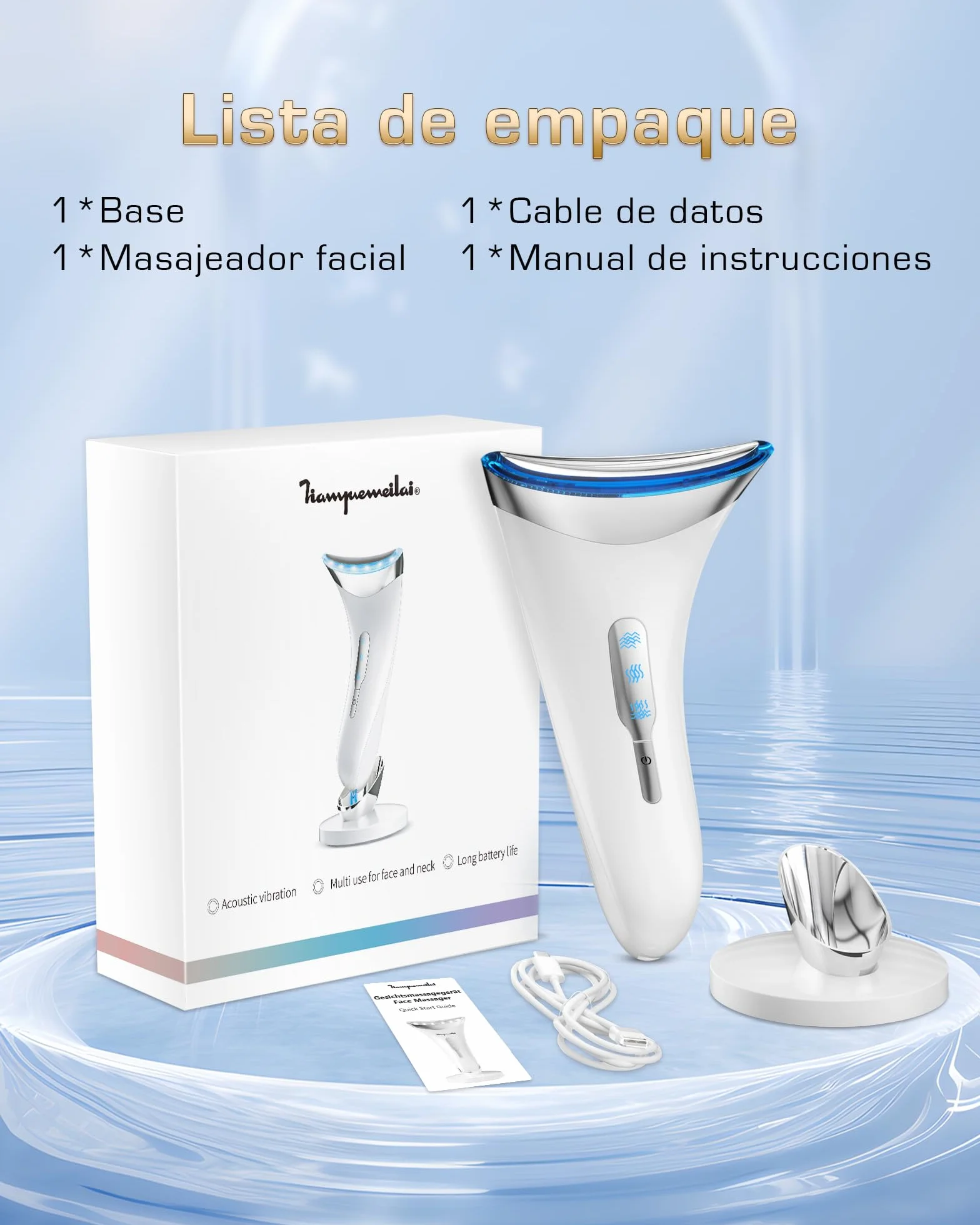 Masajeador Facial Electrónico Cara: Antiarrugas y Belleza con Calefacción de 45℃, Reductor de Papada para Mujer, Máquina de Belleza LED EMS Lifting para Líneas del Cuello