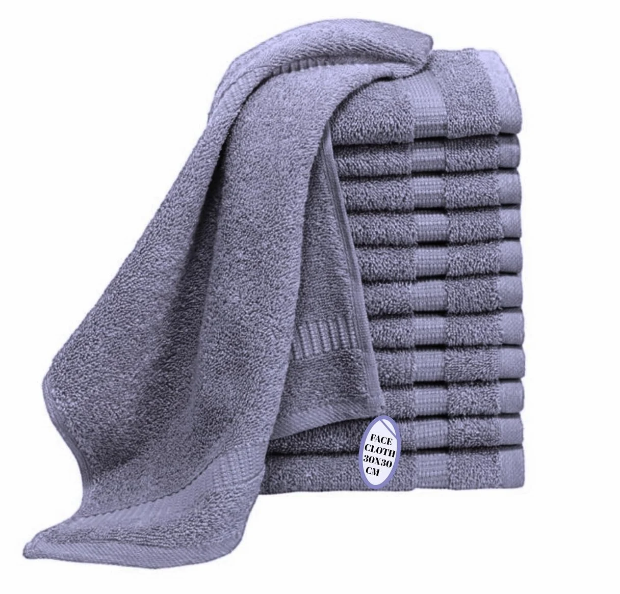 Paquete de 6, 12, 24, 36, 48, 72, 96 toallas faciales, 100% algodón egipcio, franela suave, para el gimnasio, desmaquillante, toalla para los dedos (96, gris carbón)