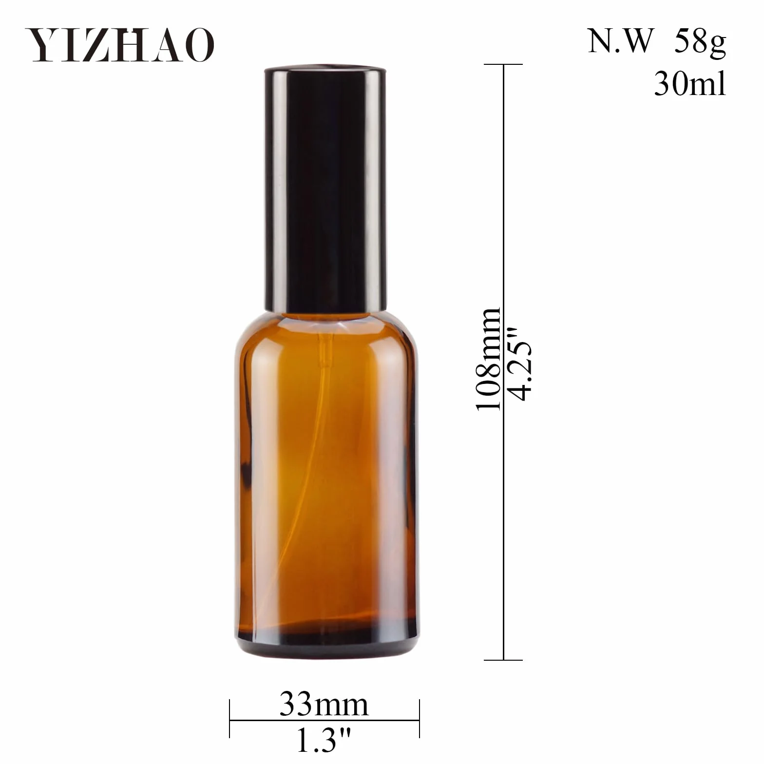 YIZHAO Ambar Pulverizador Cristal 30ml Glass Spray Bottles Atomizador 6Pcs