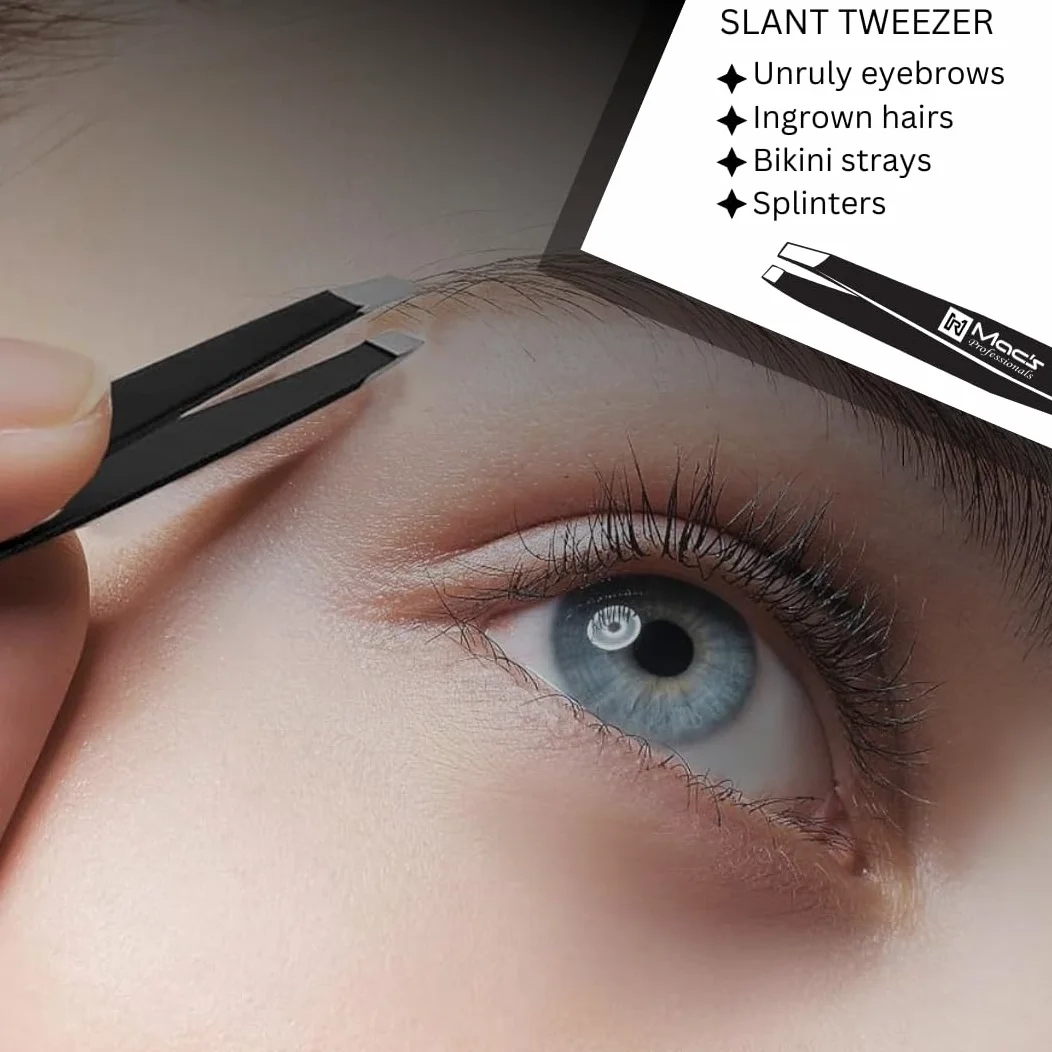 Juego de pinzas – para depilar cejas, vello encarnado, lo mejor para el vello de las cejas, depilación facial, precisión de acero inoxidable, puntas puntiagudas que se unen perfectamente. (Juego de 3