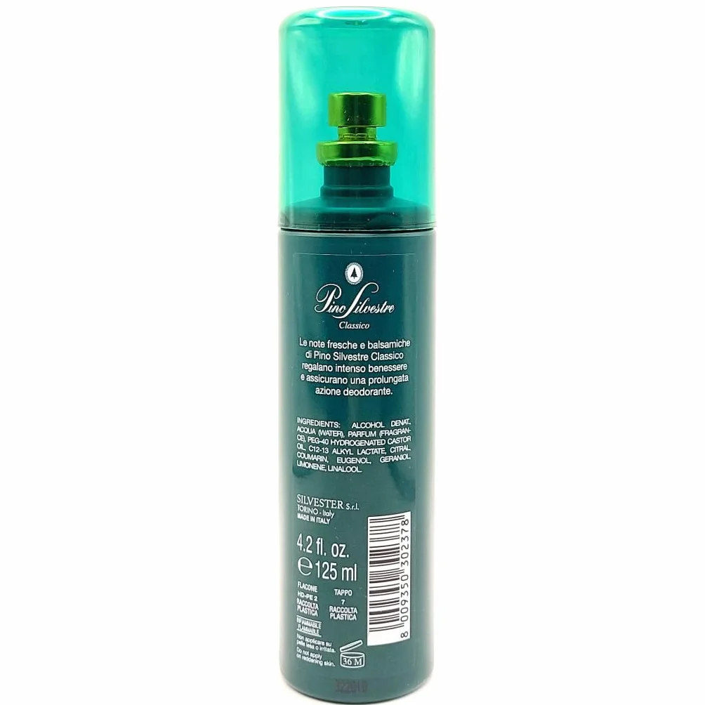 Pino Silvestre Classico - Pack de 12 perfumes y desodorantes en spray 125 ml + llavero Beni Culinari gratis
