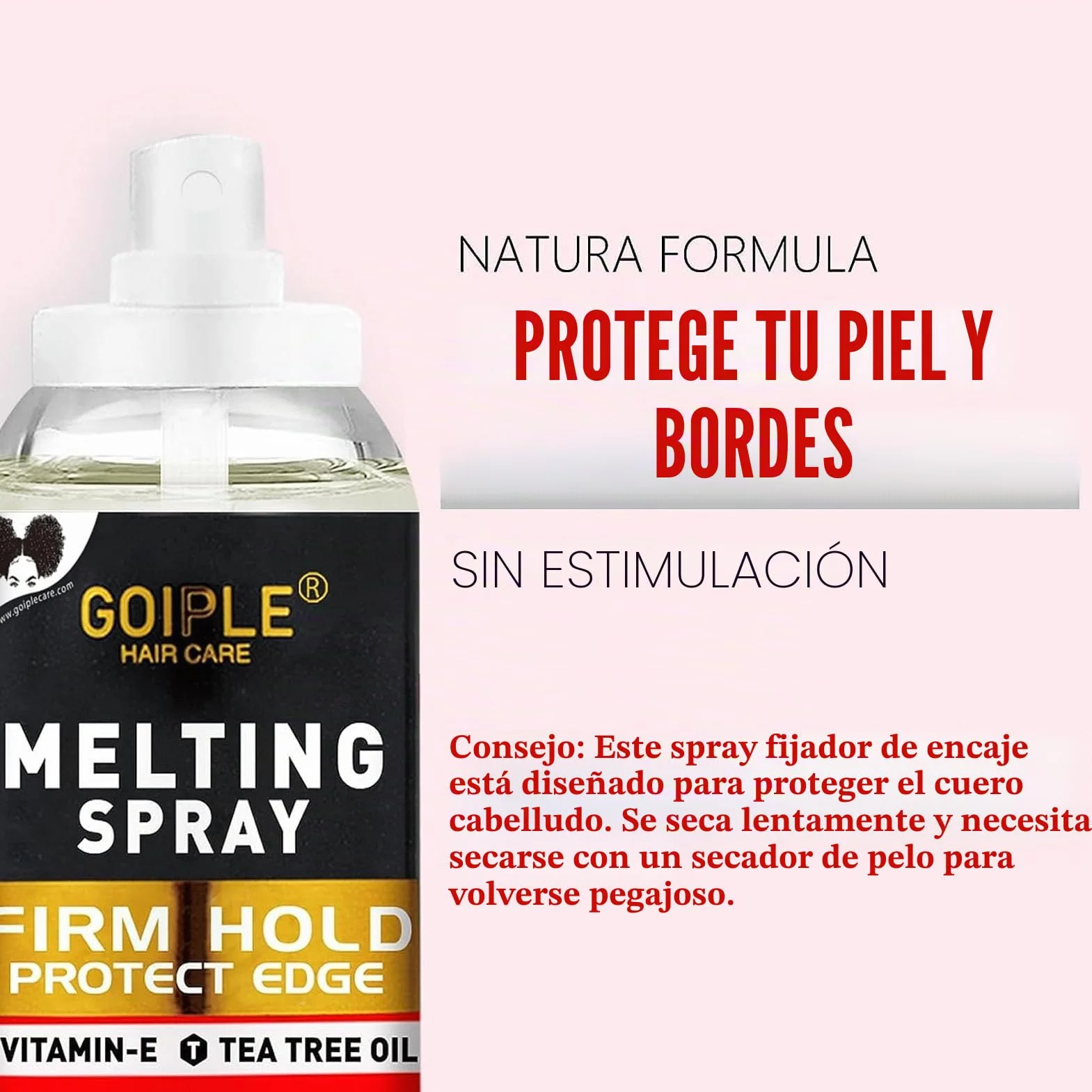 Spray adhesivo para pelucas Kit acabado natural sujeción bordes