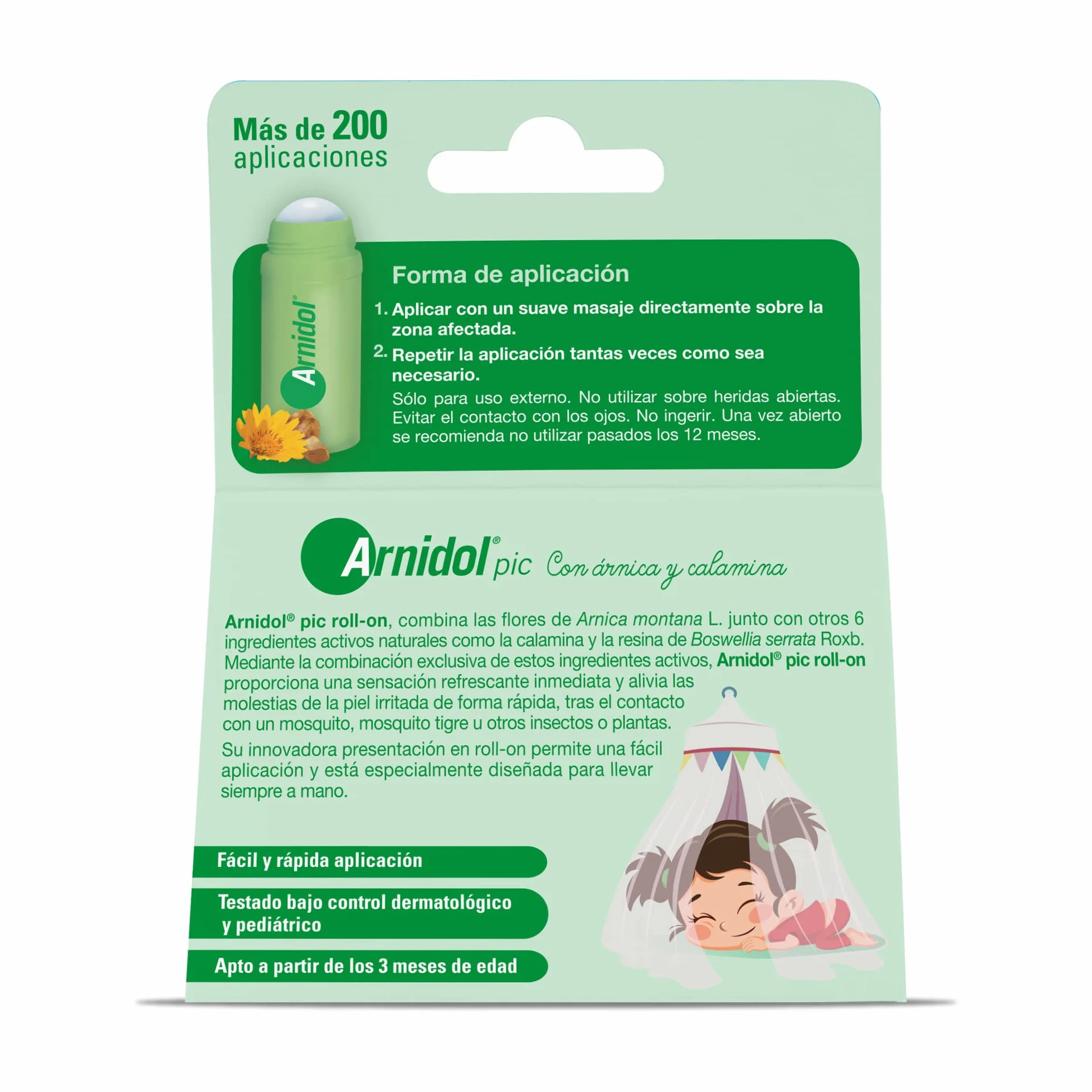 Arnidol Pic Roll On Calma Refresca Alivia Piel Insectos Árnica Boswelia Calamina 30 ml