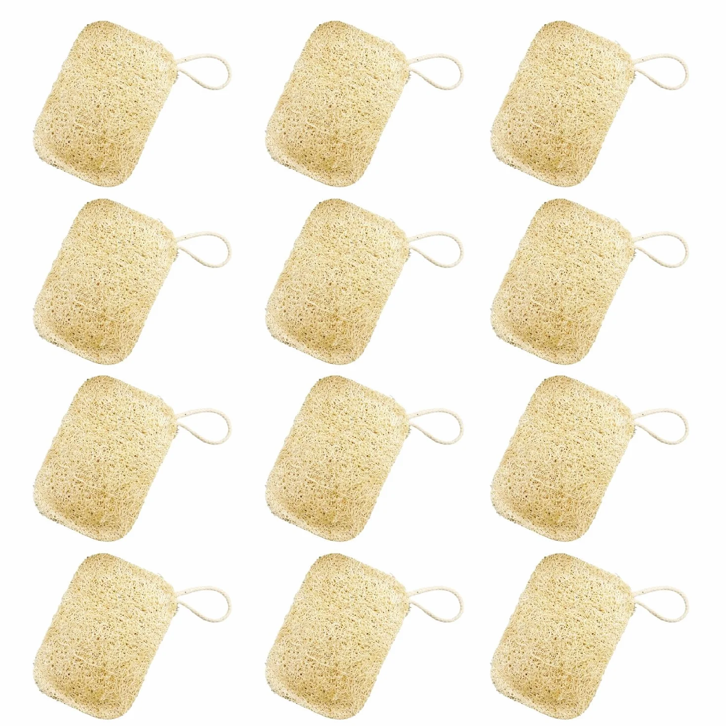 MEISO Esponjas de Luffa Naturales 12 PCS Fibra Vegetal Ecológica Biodegradable Antiarañazos