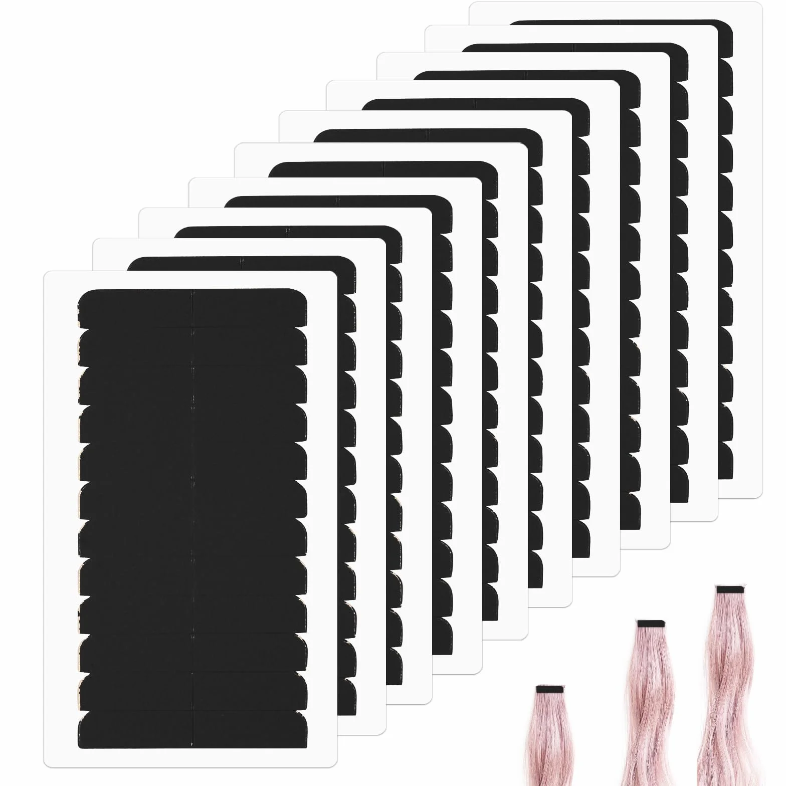 Cintas de extensión de cabello de doble cara, cinta adhesiva de repuesto para extensiones de cabello humano