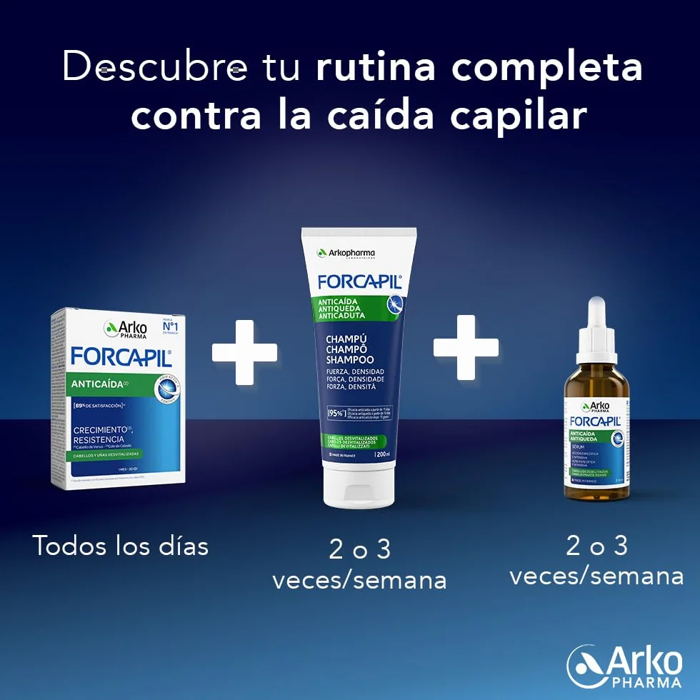 Arkopharma Forcapil Anticaída Pack Tratamiento 3 Meses Complemento Alimenticio con Biotina