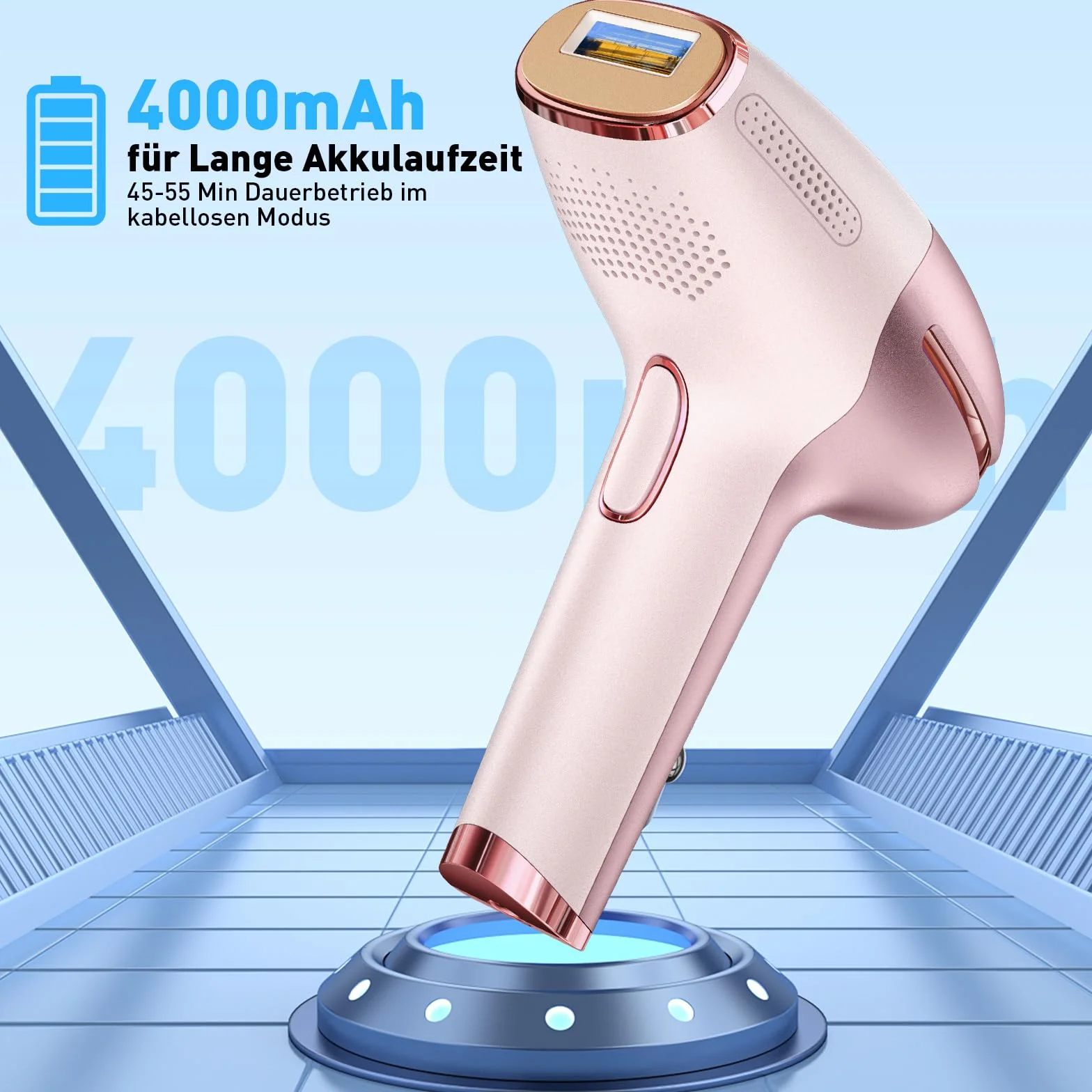 ASONINE Depiladora Laser IPL con Refrigeración, 600NM-1200NM Luz Pulsada, 9 Niveles de Energía, Indolora para Todo el Cuerpo