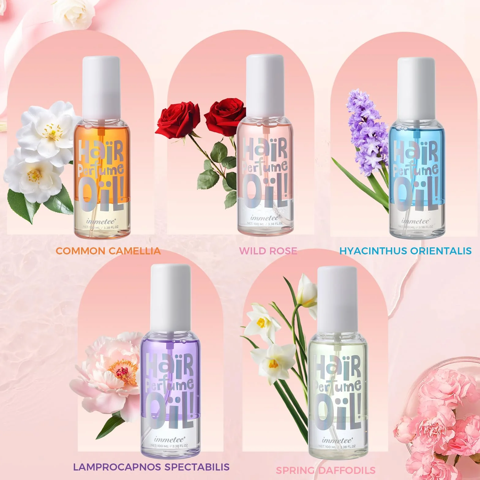 immetee Aceite capilar perfumado hidratante 100 ml aroma floral sin grasa