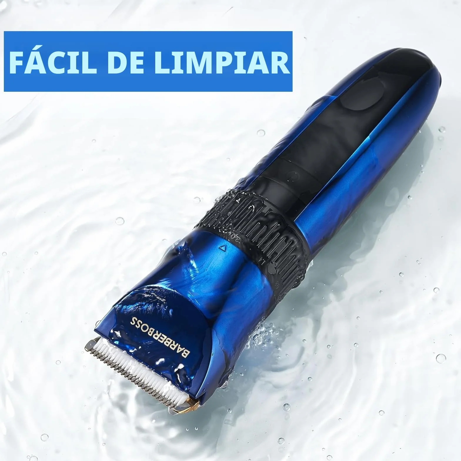 BarberBoss Recortadora de barba y pelo inalámbrica autoafilable, resistente al agua con cuchillas de cerámica, pantalla LED
