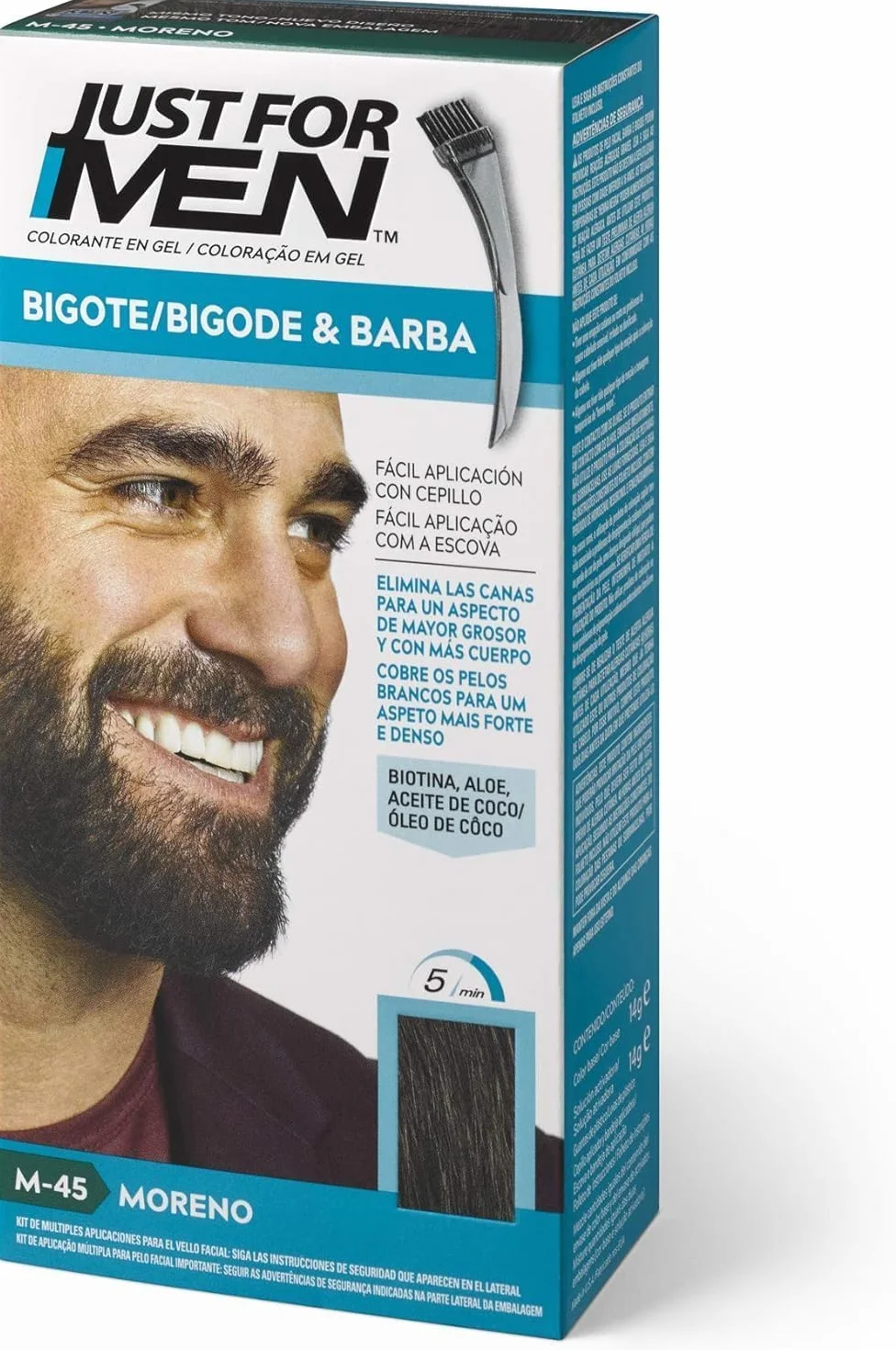 Just For Men Tinte Colorante En Gel Para Barba Y Bigote Moreno M45