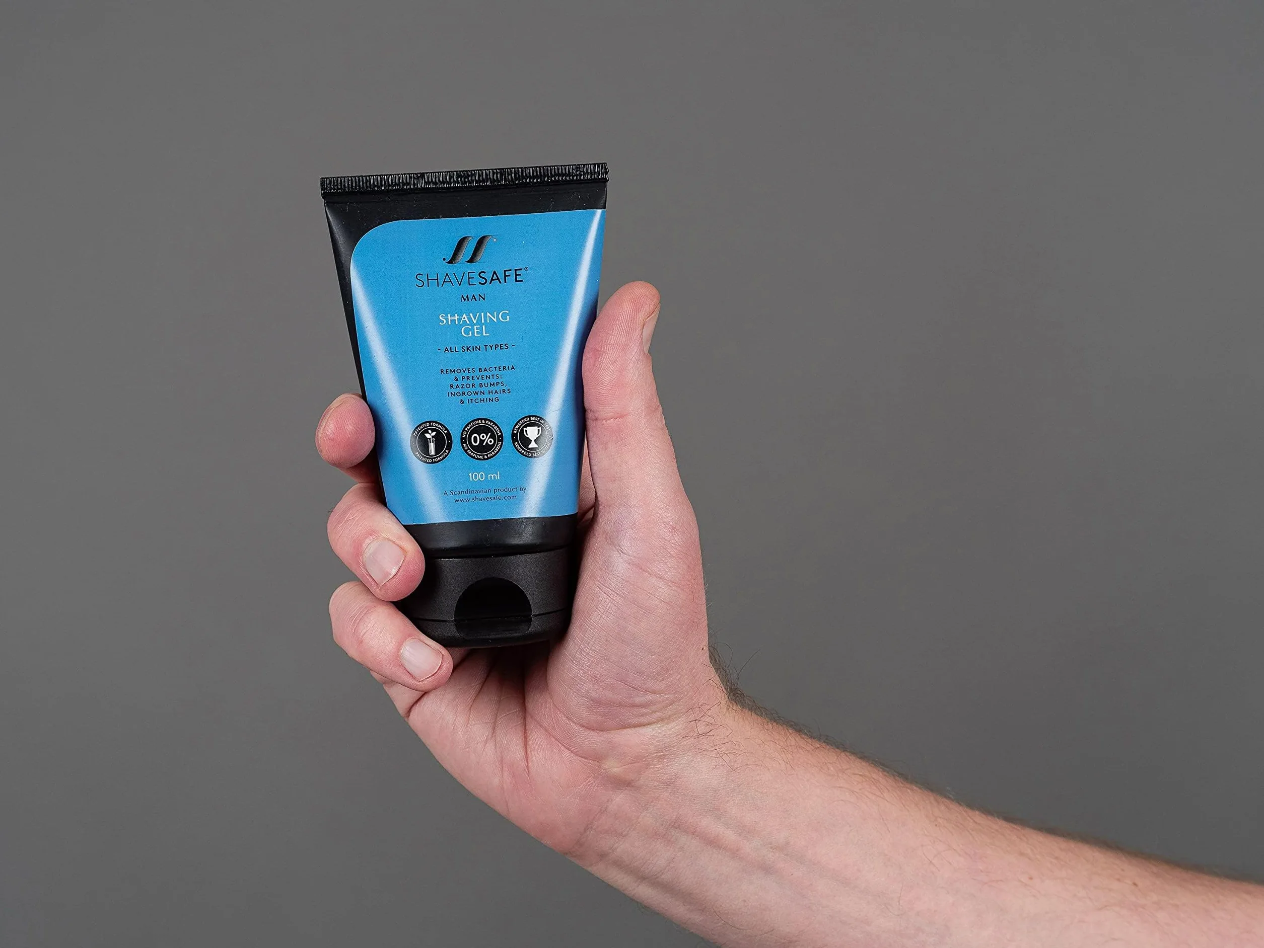 ShaveSafe – Pack de 3 – 100 ml – Afeitado suave y eficaz para pieles sensibles – Previene quemaduras de afeitado, enrojecimiento y vellos encarnados – Fórmula hipoalergénica y dermatológicamente