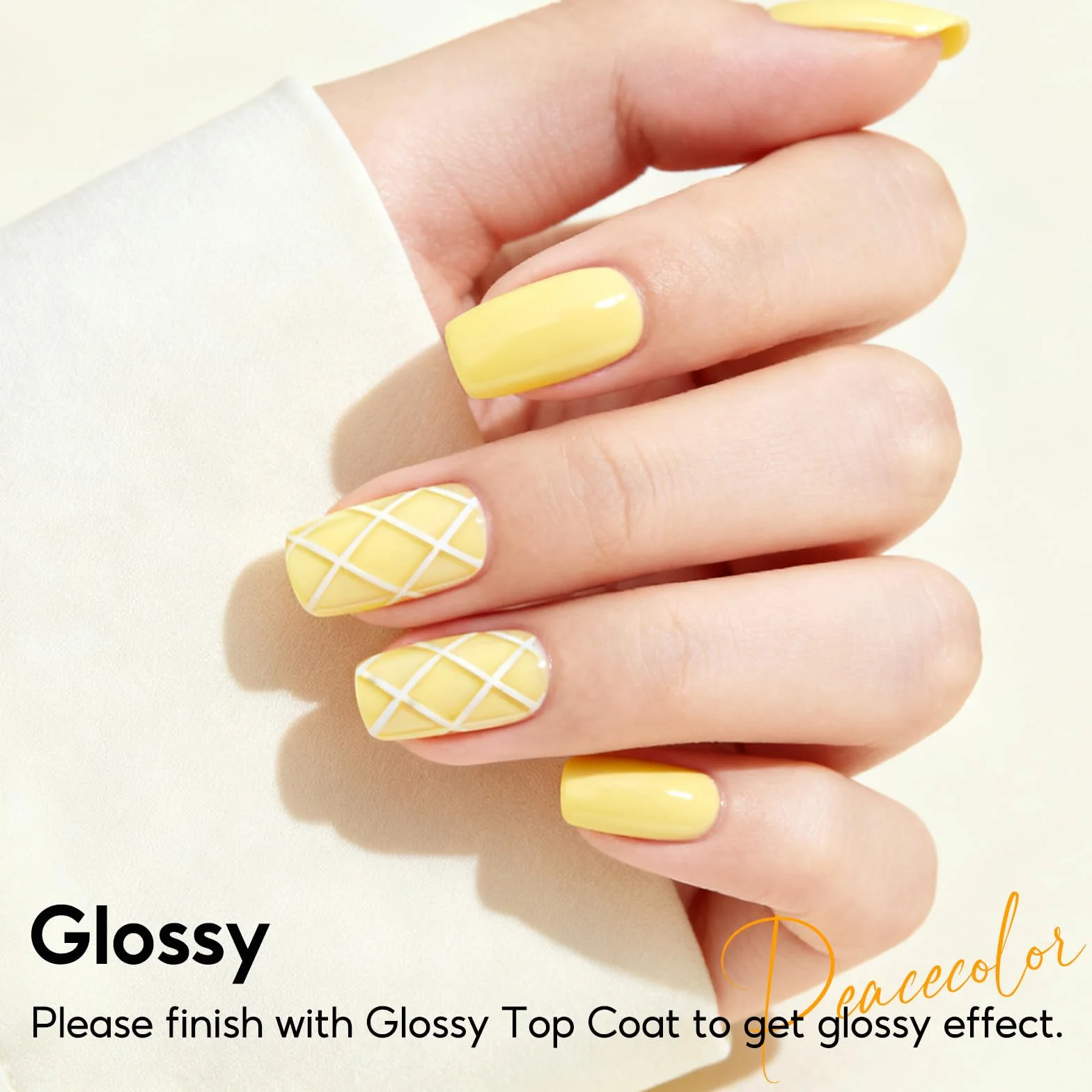 PEACECOLOR Esmalte Semipermanente para Uñas Amarillo 10ML, Gel Nail Polish para Principiantes