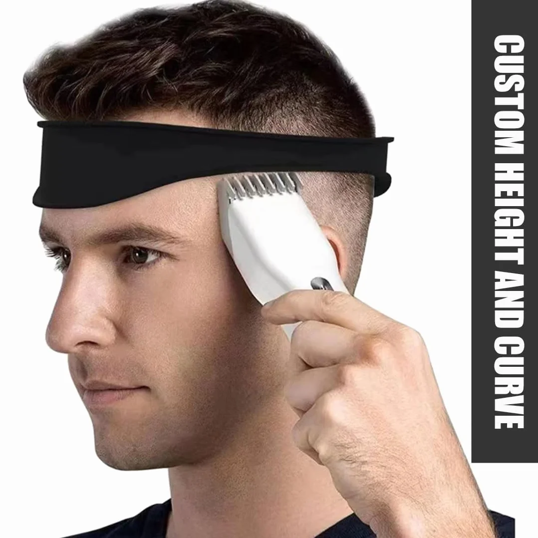 Guía de Corte de Cabello Ajustable Profesional para Cortes Hechos por Usted Mismo, Línea de Cabello de Cuello Recto (Negro)