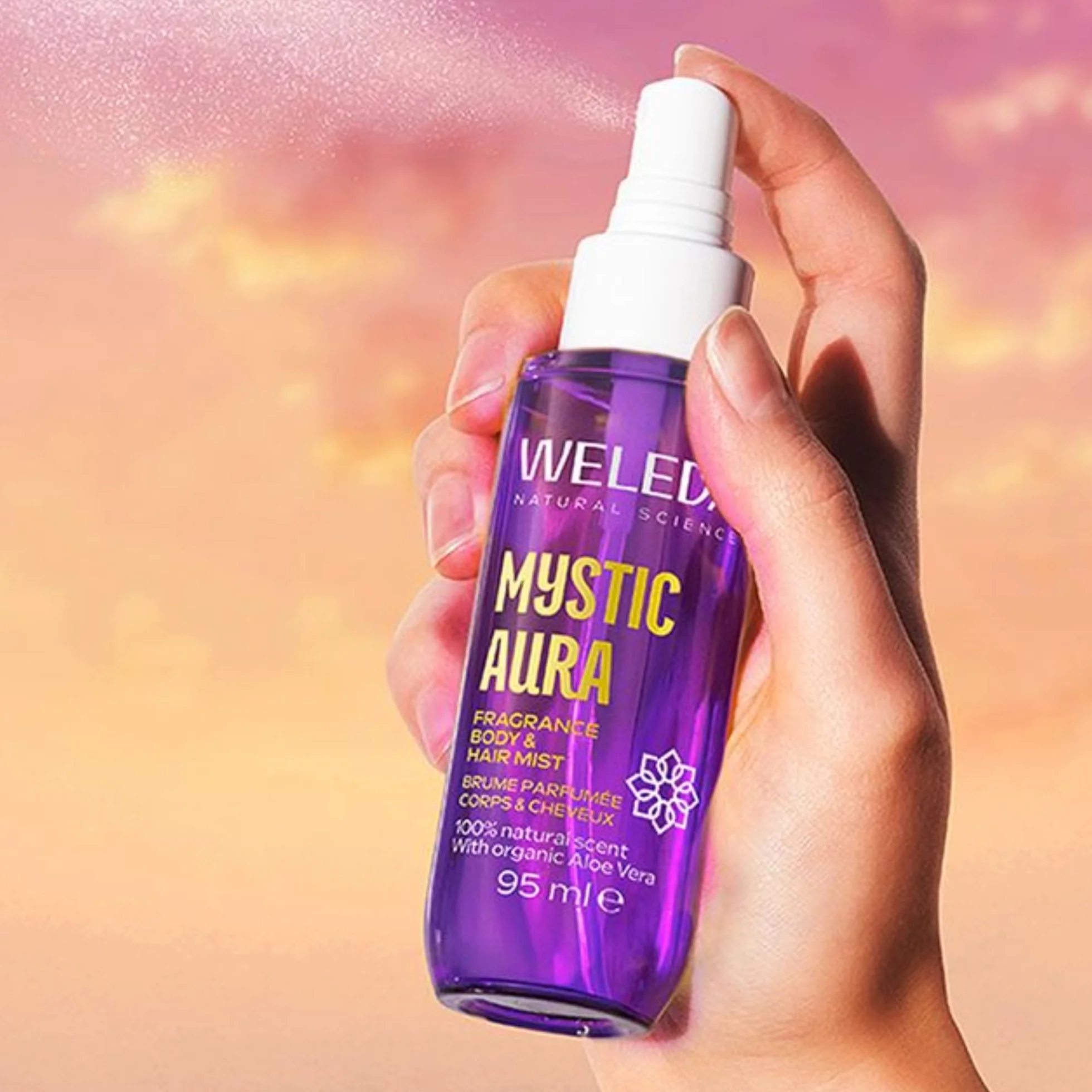 Weleda Bruma Perfumada Body & Hair Mystic Aura 95 ml Fragancia Floral Oriental con Aloe Vera