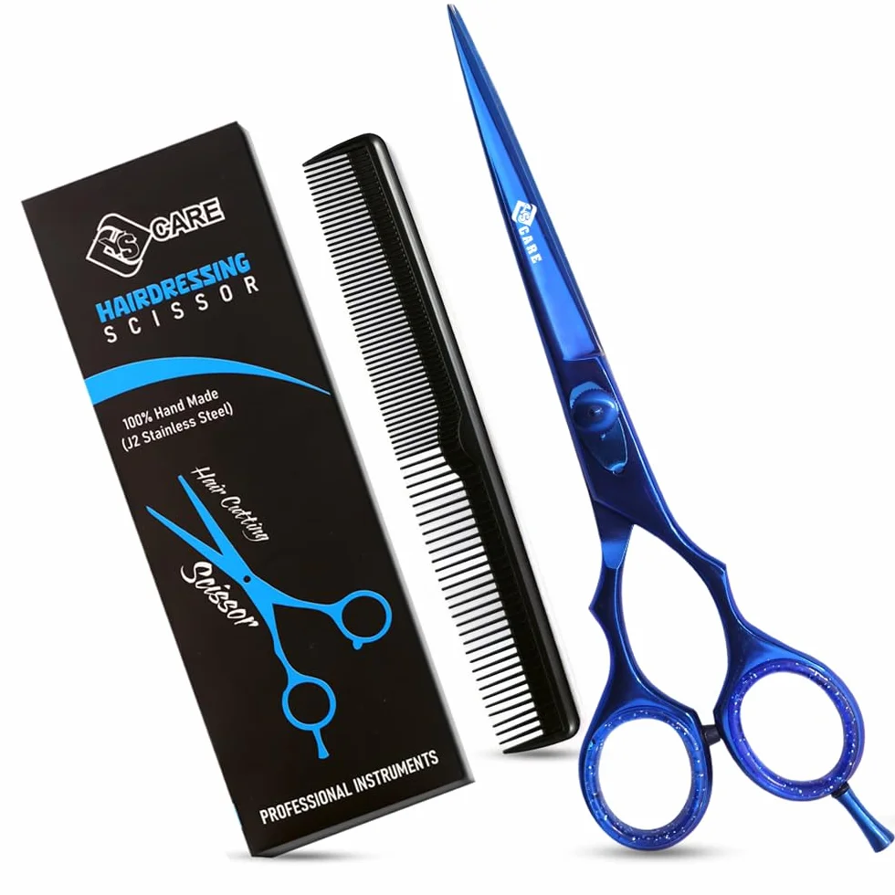 Tijeras de Peluqueria Profesional Acero Inoxidable 6.5 Pulgadas Azul