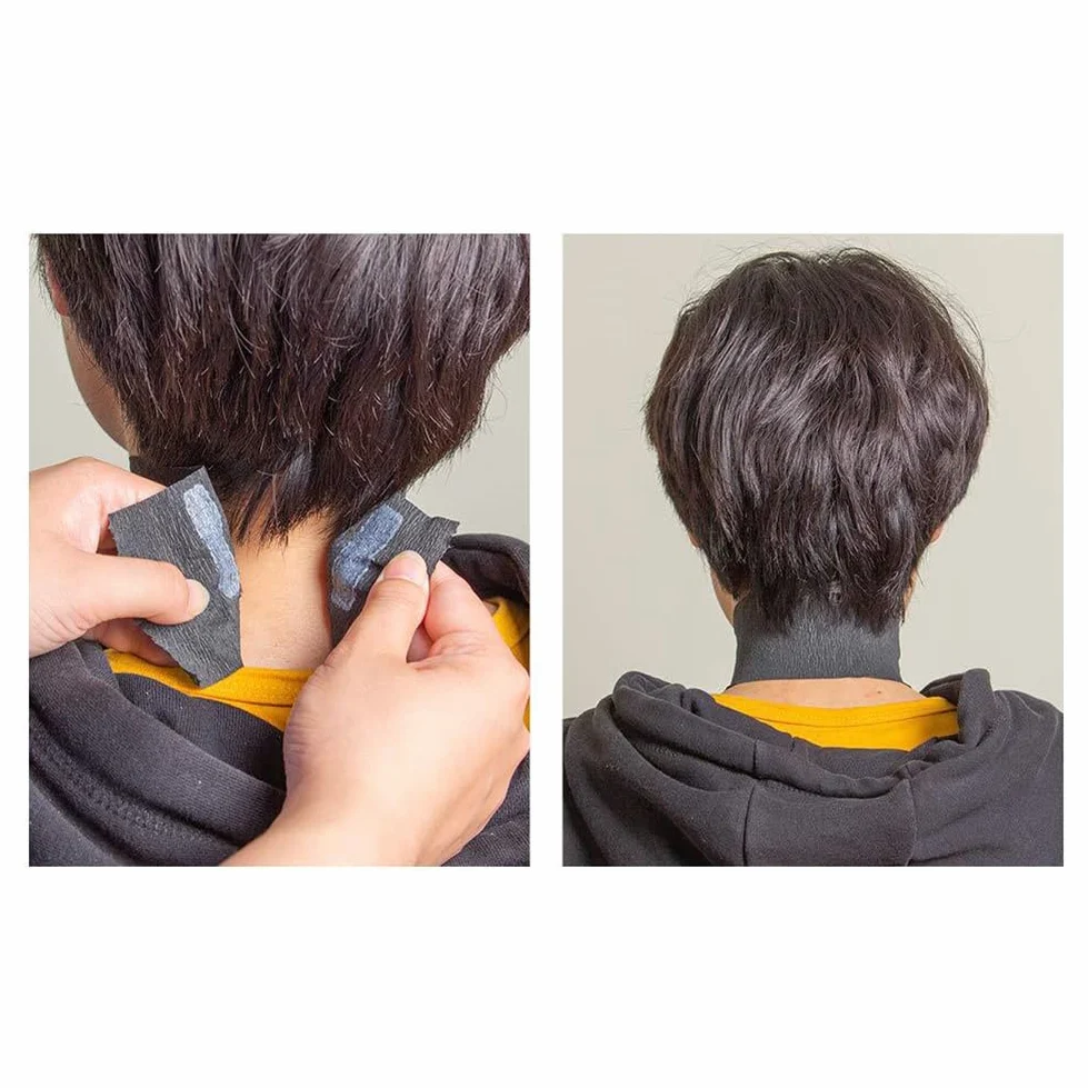 2 rollos de tiras de papel negro para el cuello, banda para el cuello de peluquería, tiras de papel para peinar, suministros de corte de pelo para salón de peluquería, tienda