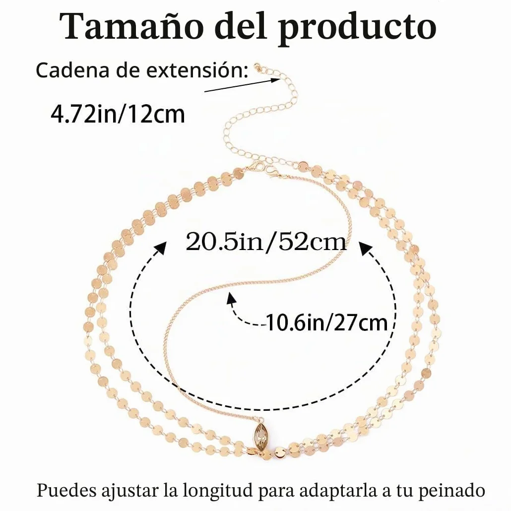 Yean Cadena bohemia de oro para la cabeza accesorio mujer niña