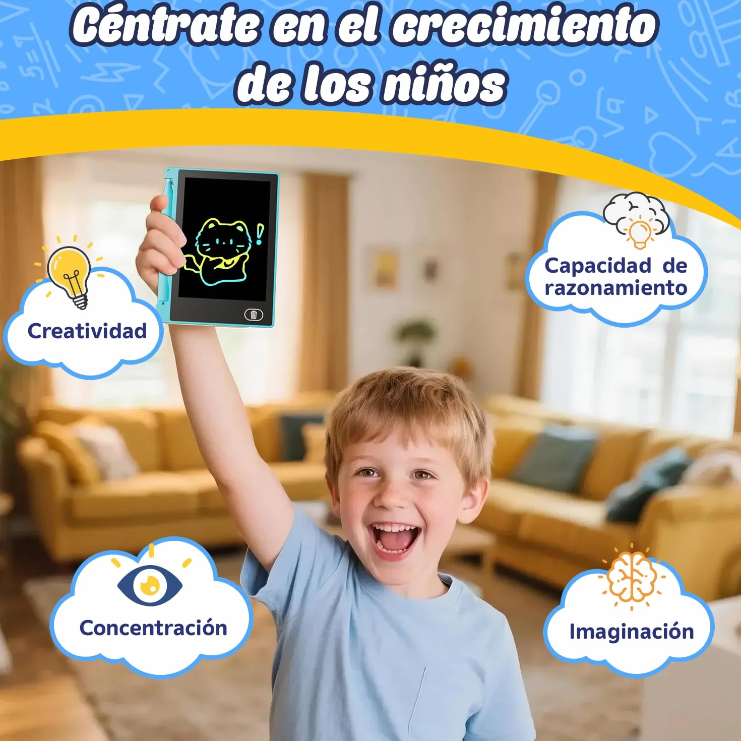 Electight Tableta de Escritura LCD 4.5 Pulgadas, Pantalla Colorido, Bloqueo Función, Regalo Cumpleaños 3-12 Años