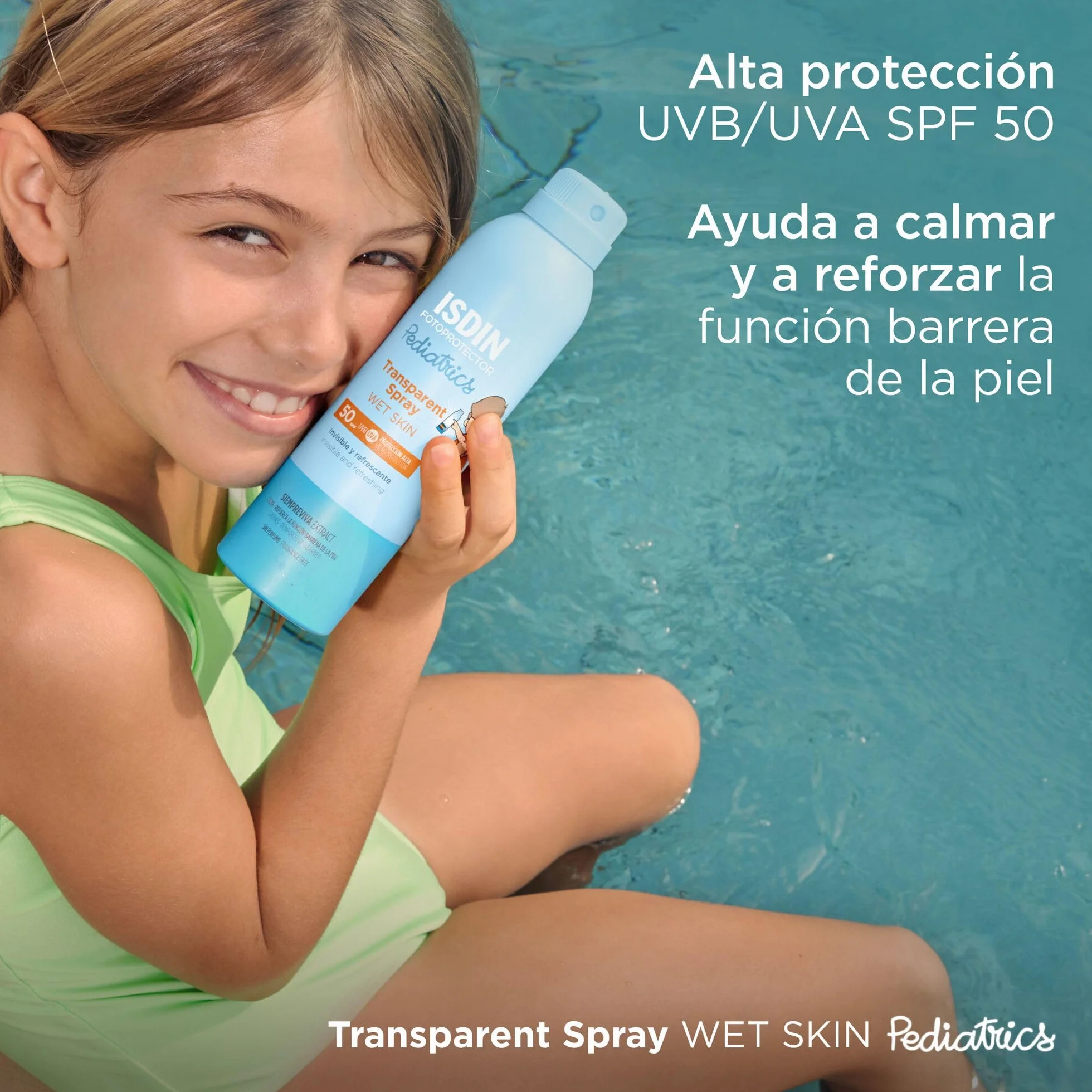 ISDIN Pediatrics Transparent spray SPF 50 protector solar corporal para niños 250 ml