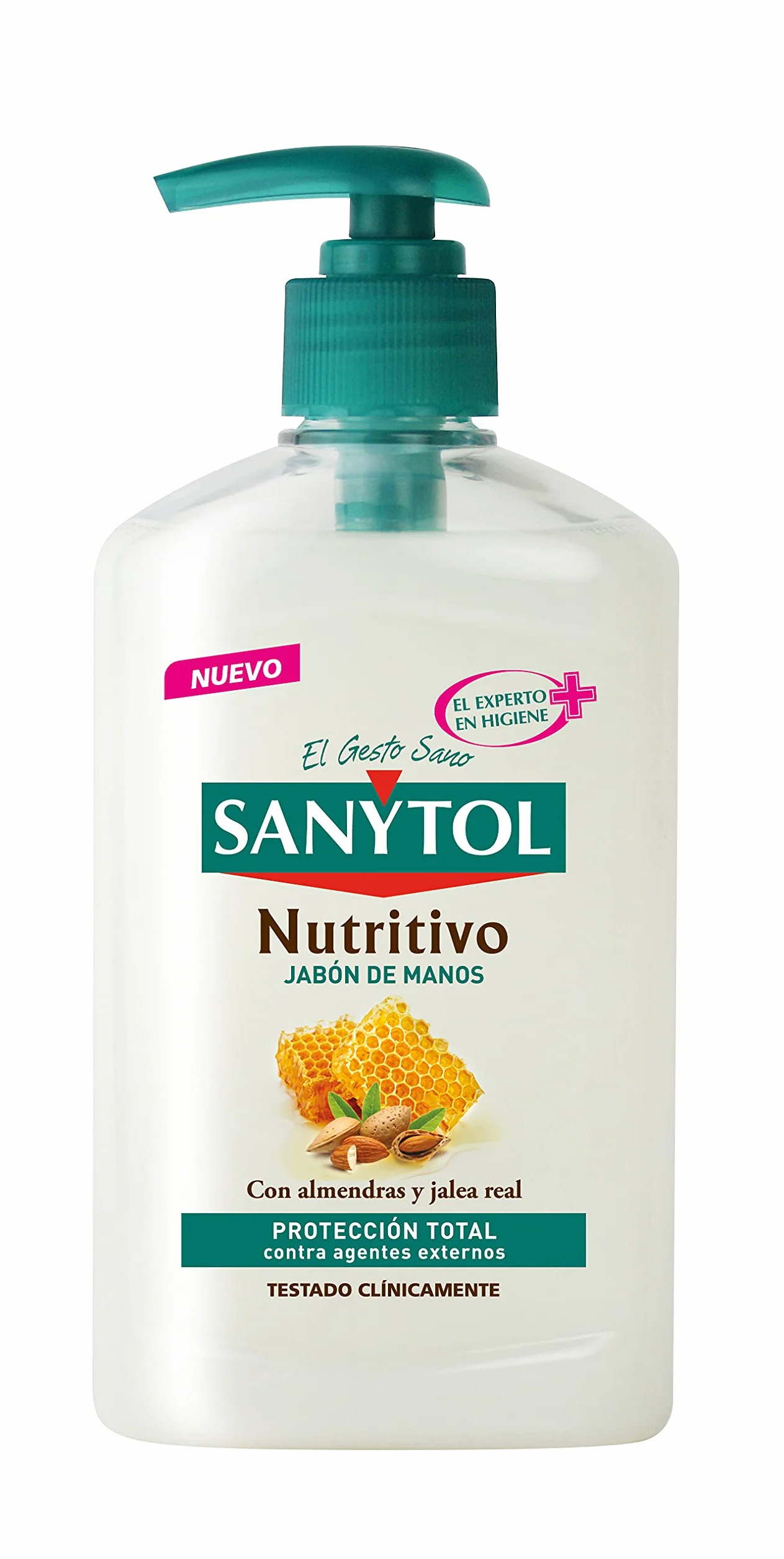 Sanytol Jabón de Manos Antibacteriano Nutritivo con Almendras y Miel, Pack 6 x 250 ml