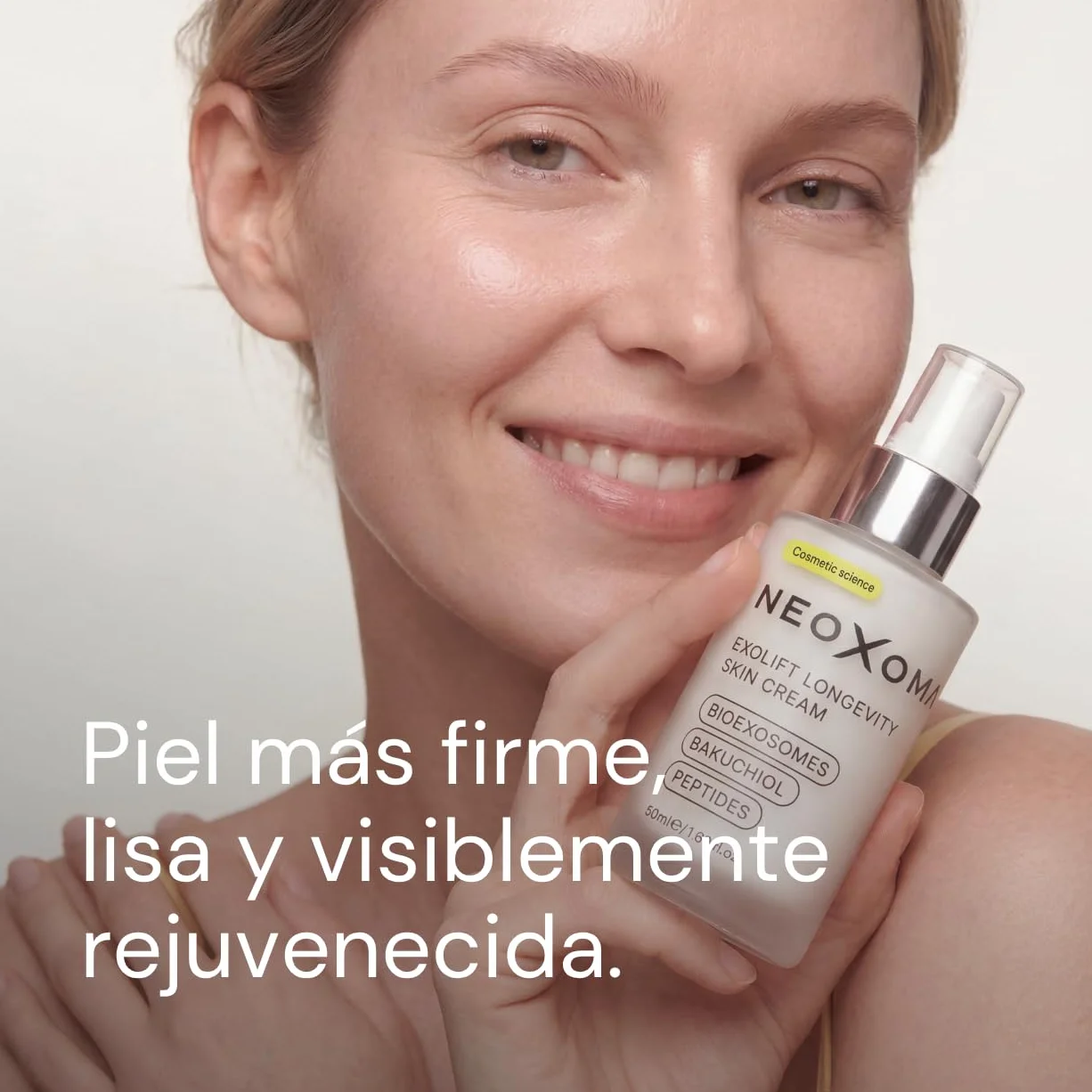 Crema Facial Hidratante con Exosomas y Bakuchiol | Crema Facial Antiedad con Péptidos | Mejora Apariencia de Arrugas y Firmeza | Hidratación Intensa y Piel Uniforme | 50 ml