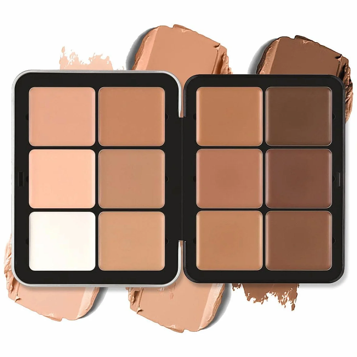 Paleta corrector en crema 12 colores larga duración difuminable cobertura total mate maquillaje facial