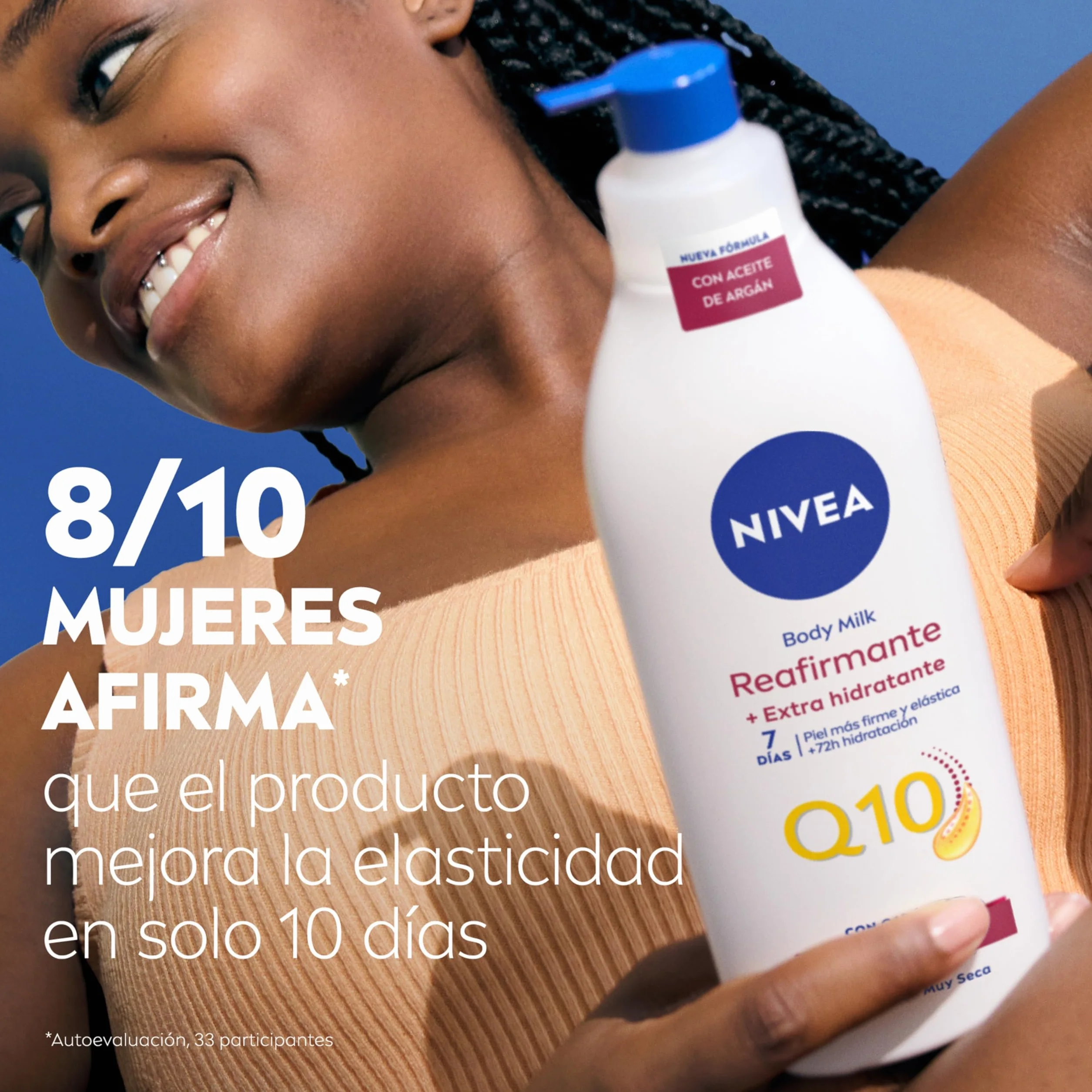 NIVEA Q10 Aceite de Argán Body Milk Reafirmante 400 ml loción corporal para piel seca