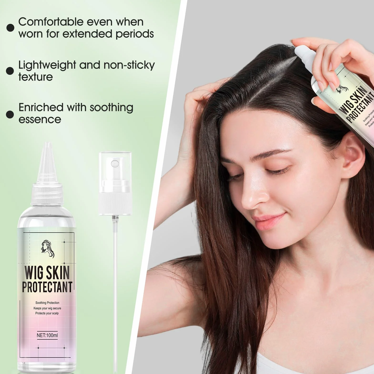 Allony Scalp Protector de Piel, Serum Protector de Cuero Cabelludo para Piel Sensible, Previene Irritación por Pegamento, 100ml