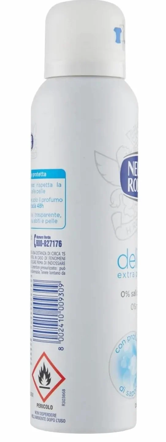 Neutro Roberts - Desodorante en spray Delicato (12 unidades, 150 ml, incluye llavero Beni Culinari gratuito)