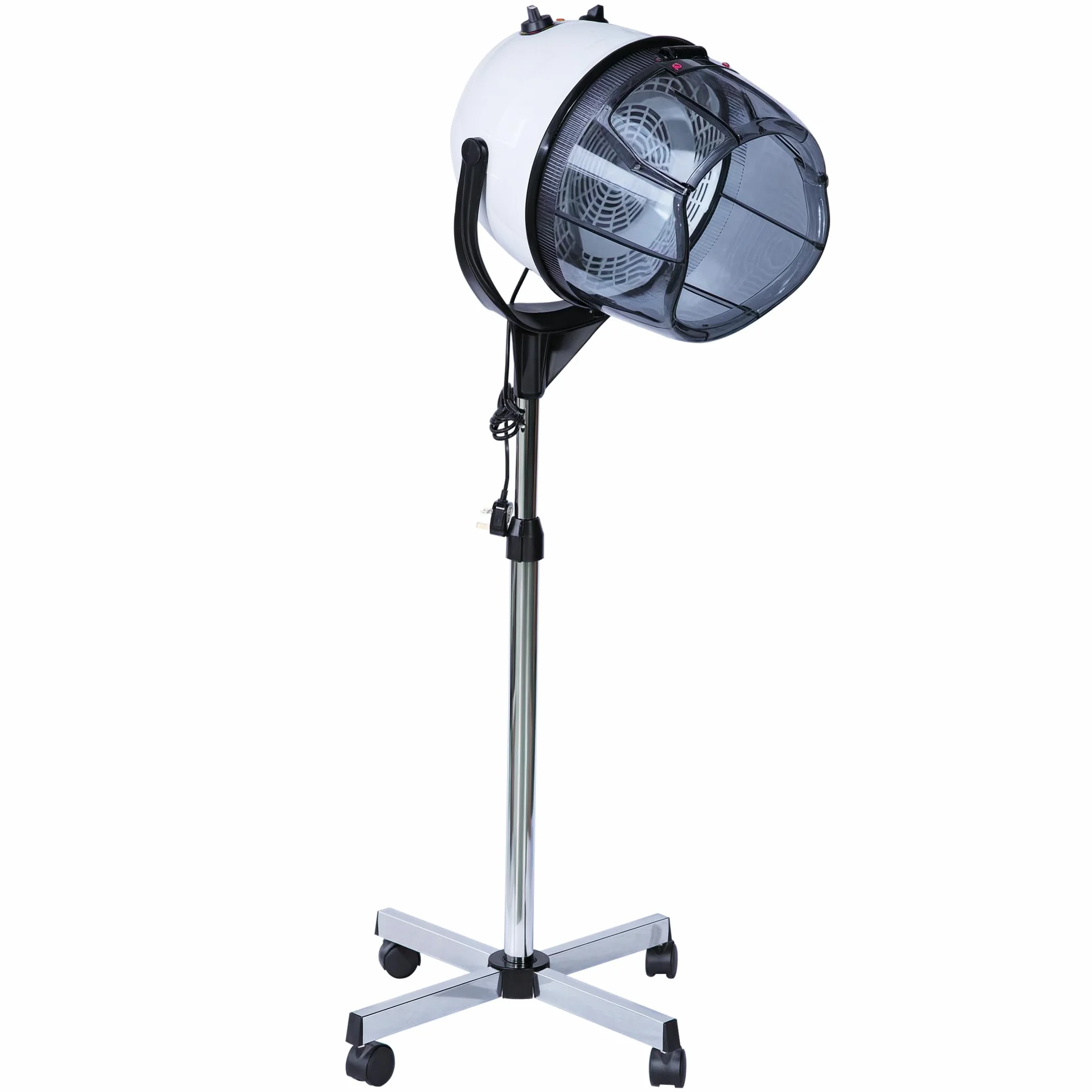 HOMCOM Campana Casco Secador De Pelo 80W Secador De Peluqueria Con Capucha Y Tripode, Blanco