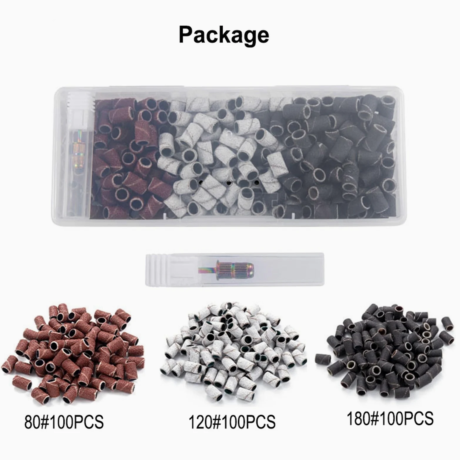 Fresas Torno Para UñAs Máquina de manicura y pedicura, cabezales molienda, brocas for quitar esmalte Gel para Manicura(GritBrown100Pcs)