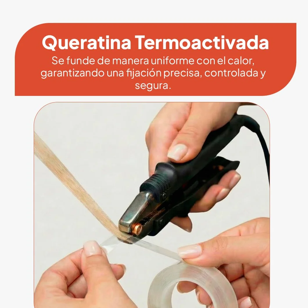 Adhesivo de Queratina para Extensiones de Cabello y Pelucas, 10 Rollos de 3,2 m, Resistente al Agua y al Calor (Marrón)