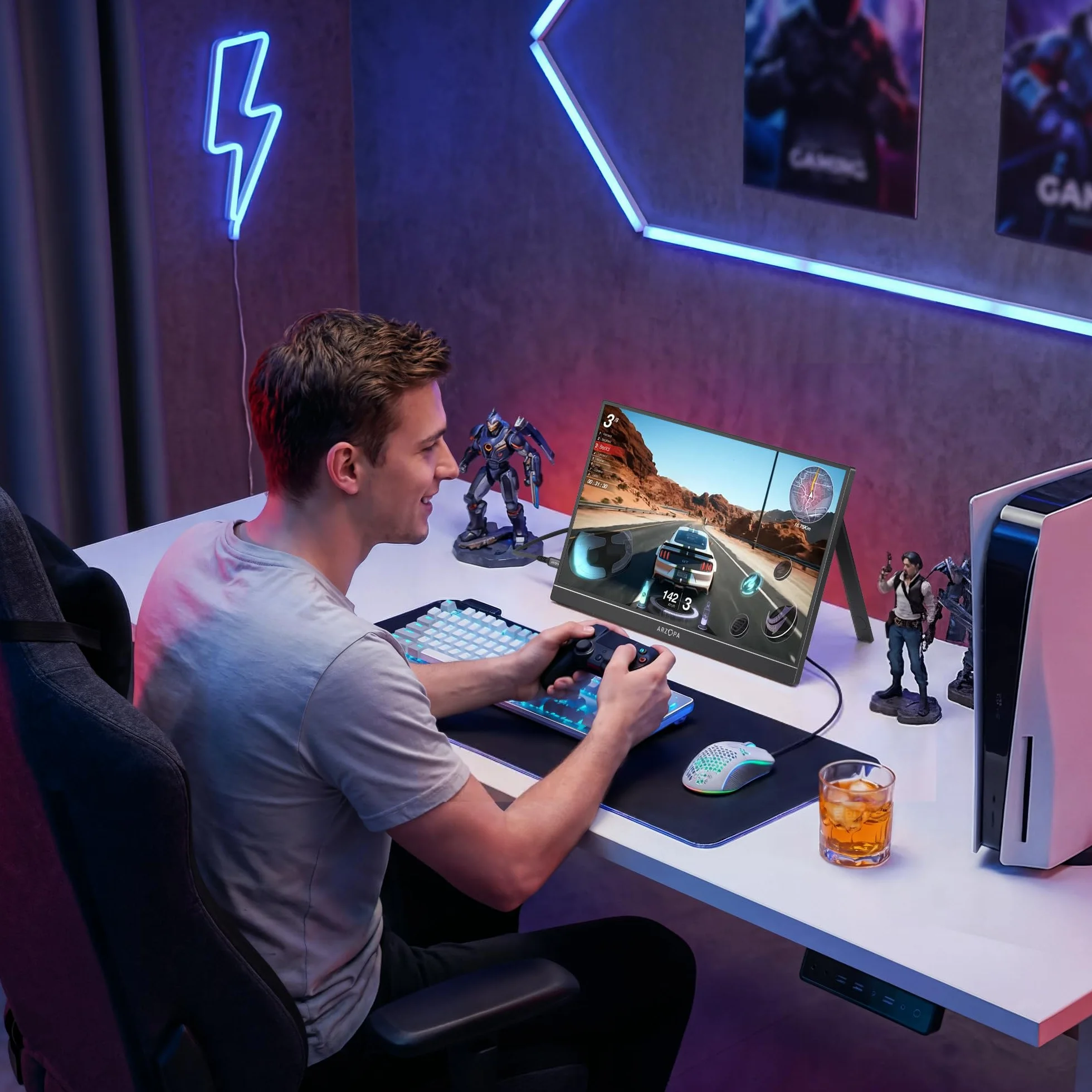 ARZOPA 16.1" 144Hz Gaming Monitor Portátil 1920×1080P FHD HDR 106% sRGB
