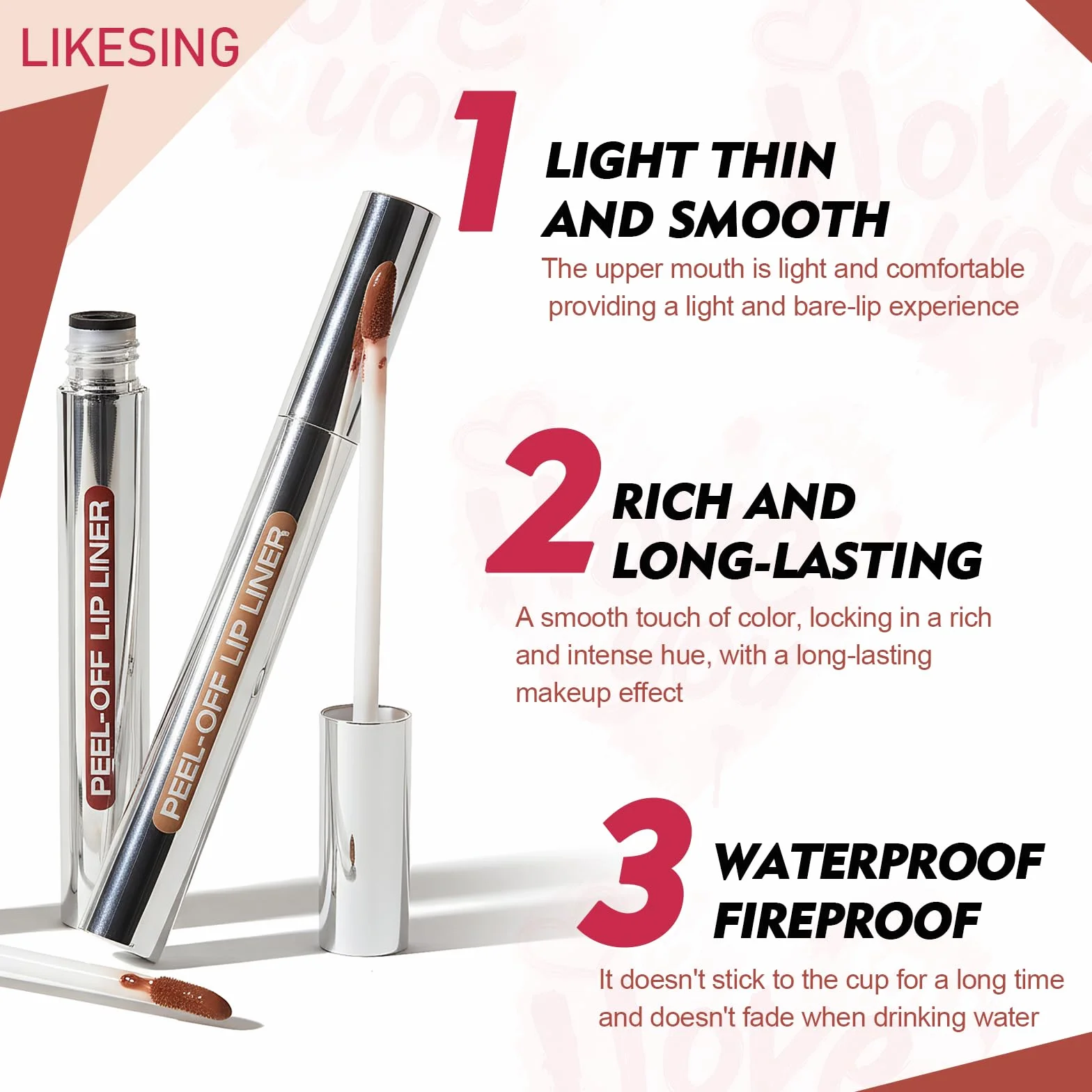 Tinte Labial Peel Off 3x3.5 Ml Delineador De Labios Lip Stain Mate Impermeable Larga Duración No Transferible