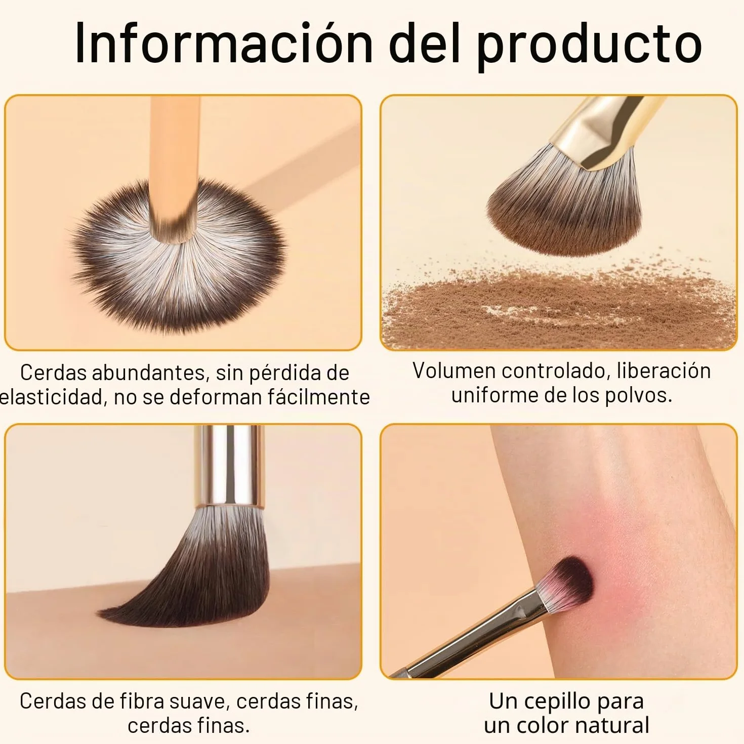 Set de Pinceles de Maquillaje Profesional 10 Piezas con Bolsa de PU