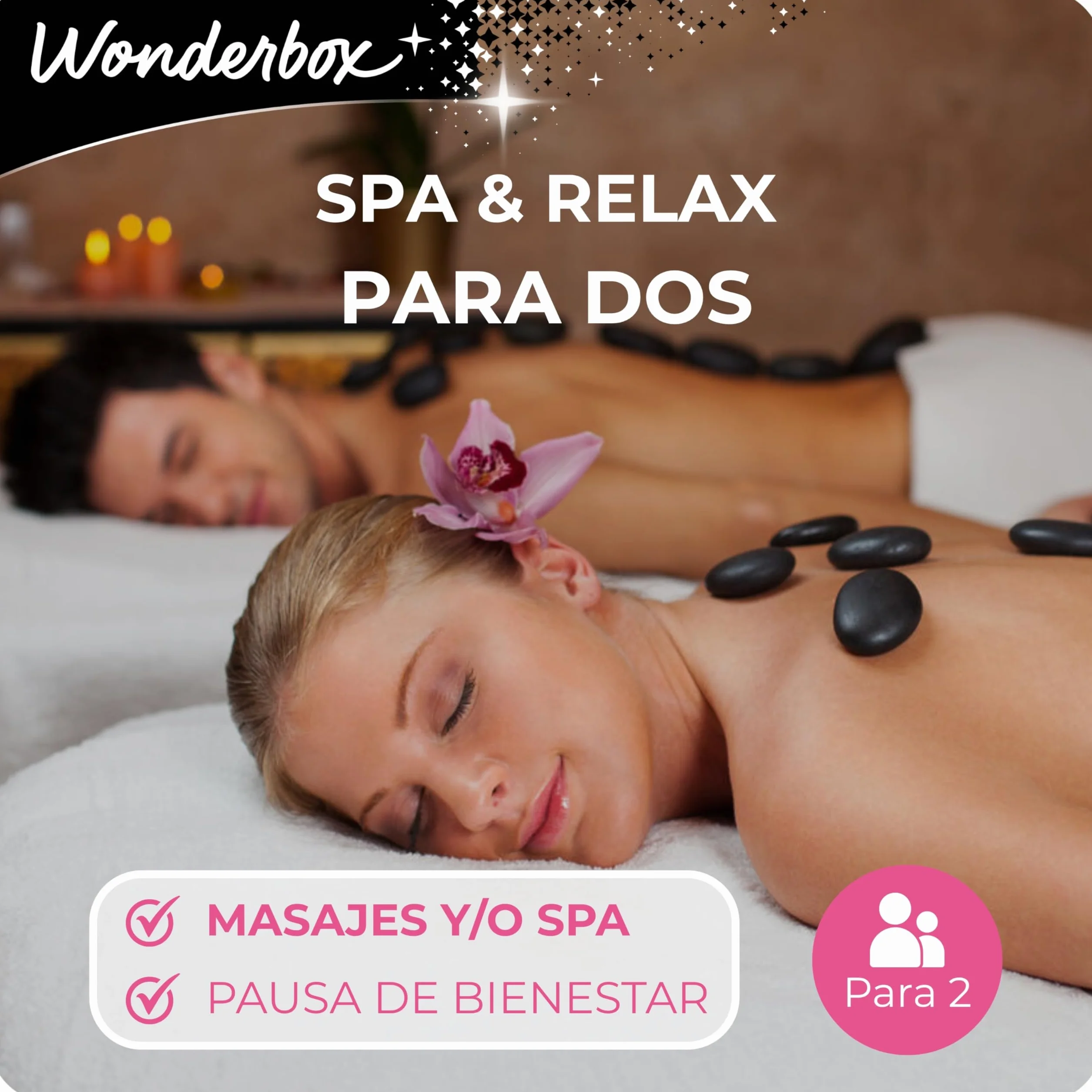 WONDERBOX - Caja Regalo - SPA & Relax para Dos - + 1000 Masages o SPA - para 2 Personas