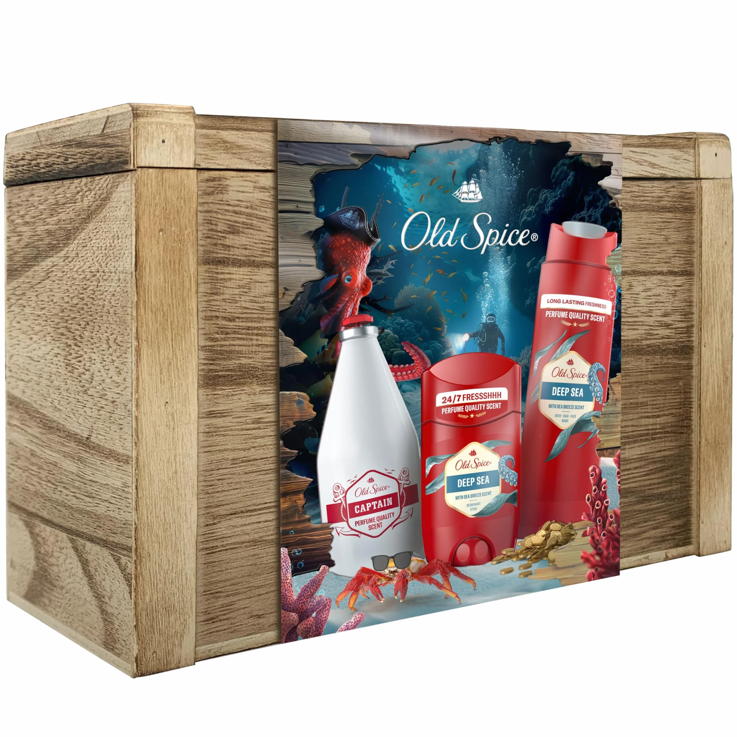 Old Spice Set de Regalo Desodorante en Barra, Gel de Ducha y Loción Aftershave