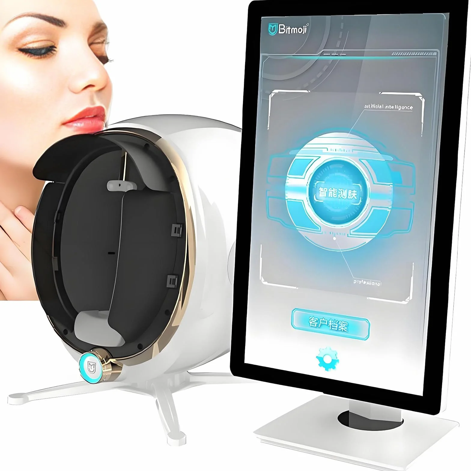 Analizador De Piel Profesional, 13,3/21,5 Pulgadas, Detección Y Análisis De Piel Facial, Detector De Piel Inteligente 3D De 38 Millones De Píxeles.,8espectros 21.5in