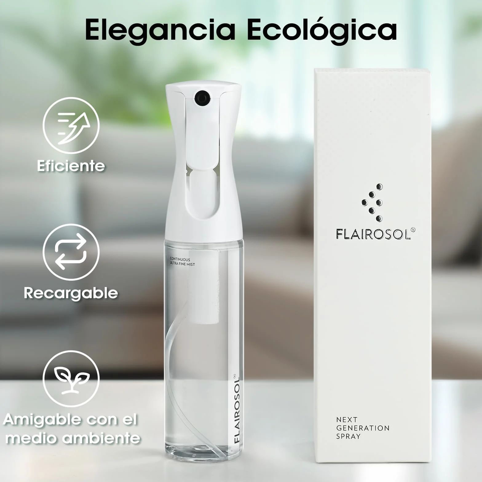 FLAIROSOL Botella Pulverizadora 300 ml Pulverizador de Niebla Ultrafina A Prueba de Fugas