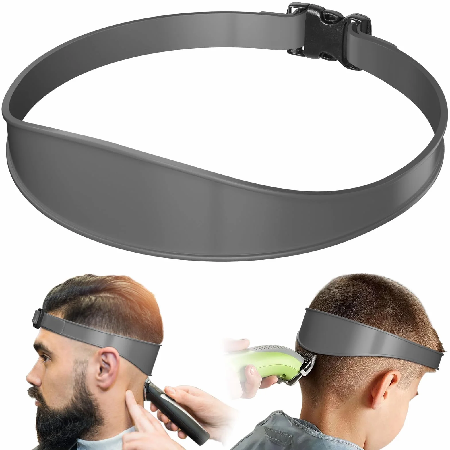 Guía de corte de pelo ajustable Irikdescia, herramienta profesional, línea recta, gris