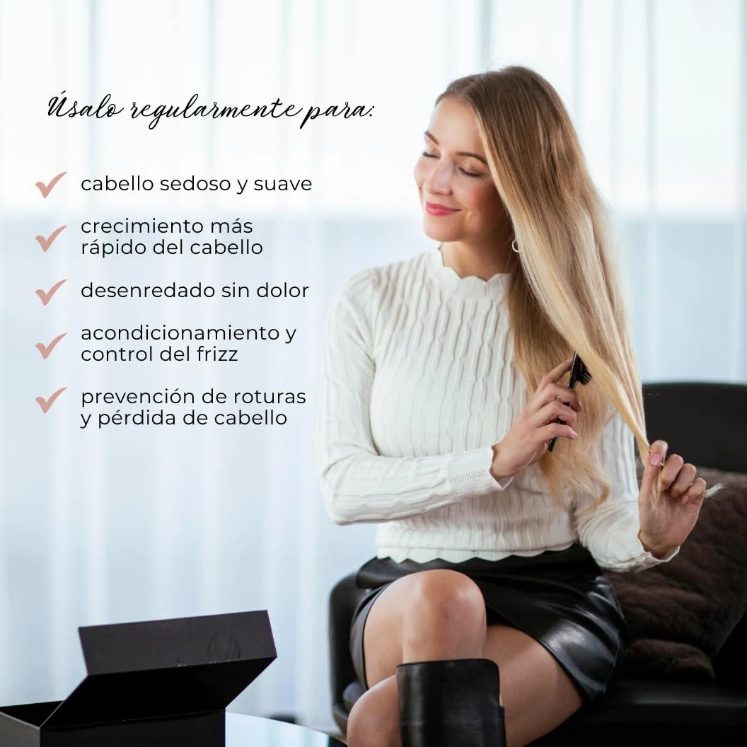 MISEL Cepillo Profesional de Cerdas de Jabalí para Mujeres y Hombres | Desenreda Todo Tipo de Cabello Natural y Extensiones | Reduce la Rotura | Aprobado por Salones | Grande