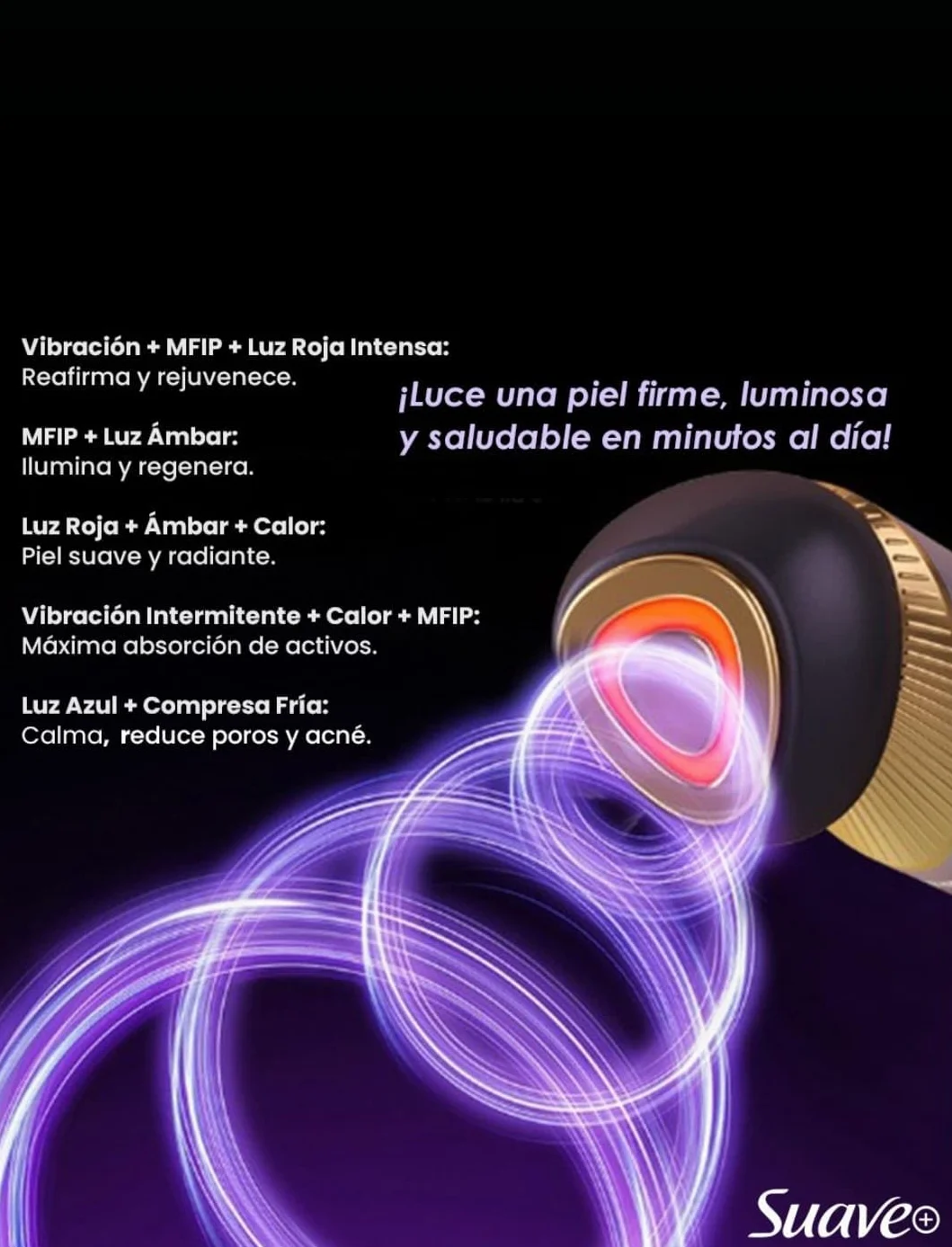 Radiofrecuencia Facial Professional con Microcorriente y Luz Led, Aparato Reafirmante Antiarrugas para Lifting Facial y Rejuveneciminto de la Piel, Dispositivo con Efecto Tensor, Metodo Coreano
