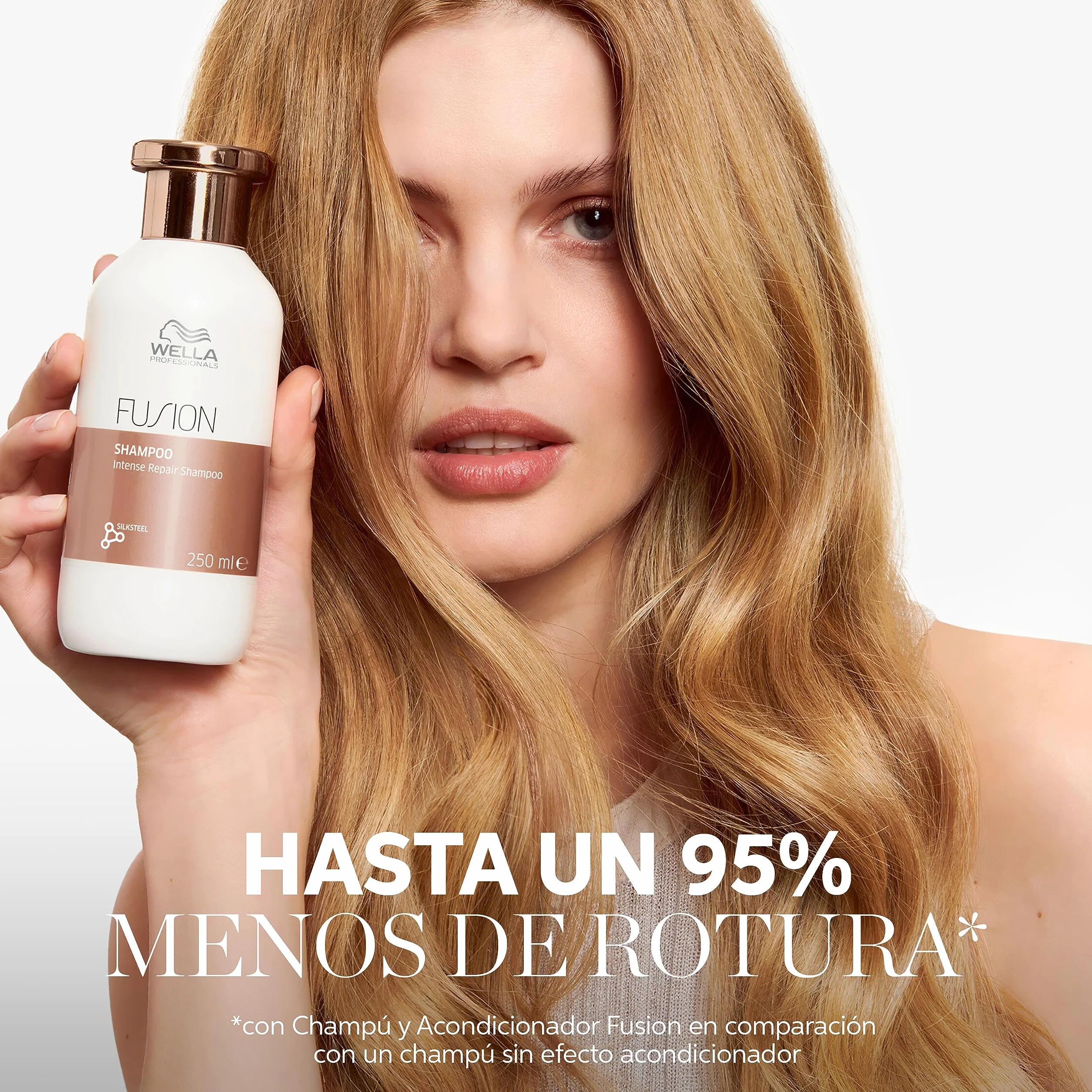 Wella Professionals FUSION Champú Reparación Intensa Cabello Seco Dañado Brillo Anti Rotura