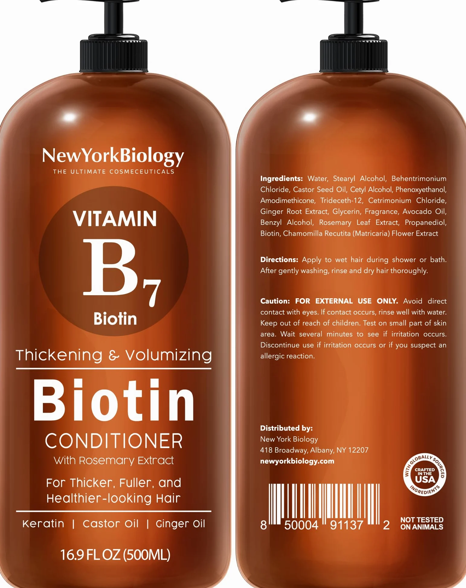 Juego de champú y acondicionador de biotina de 500 ml para el adelgazamiento del cabello, fórmula espesante para el tratamiento de la pérdida del cabello, para hombres y mujeres, anticaspa, el